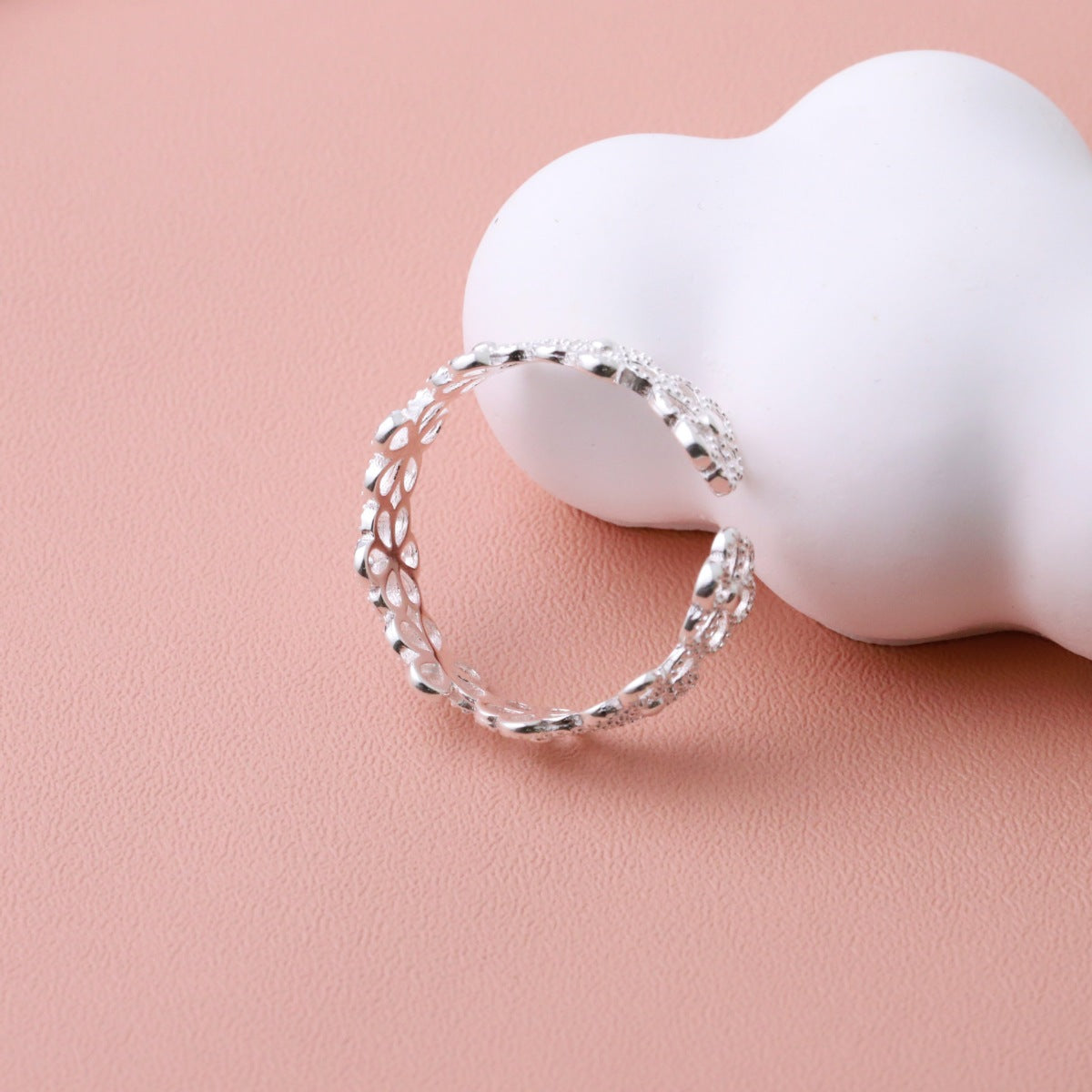 Trendsi Floral Adjustable Open Ring -