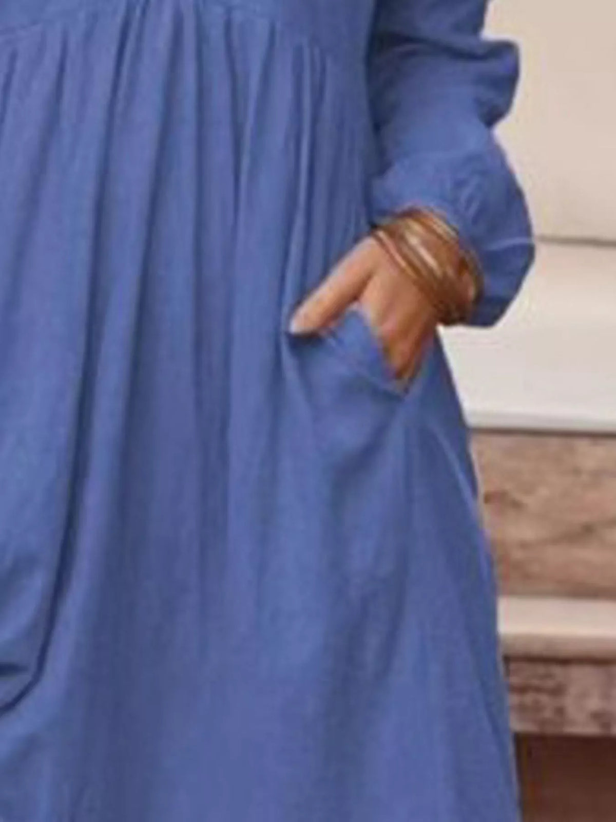 Women's V-Neck Tiered Pocket Maxi Dress - alternate view 2