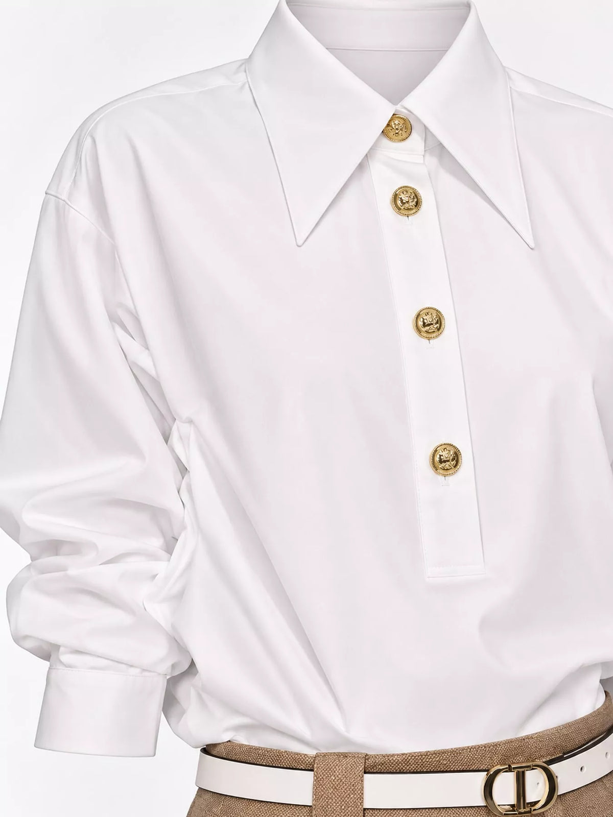 White button detail long sleeve shirt