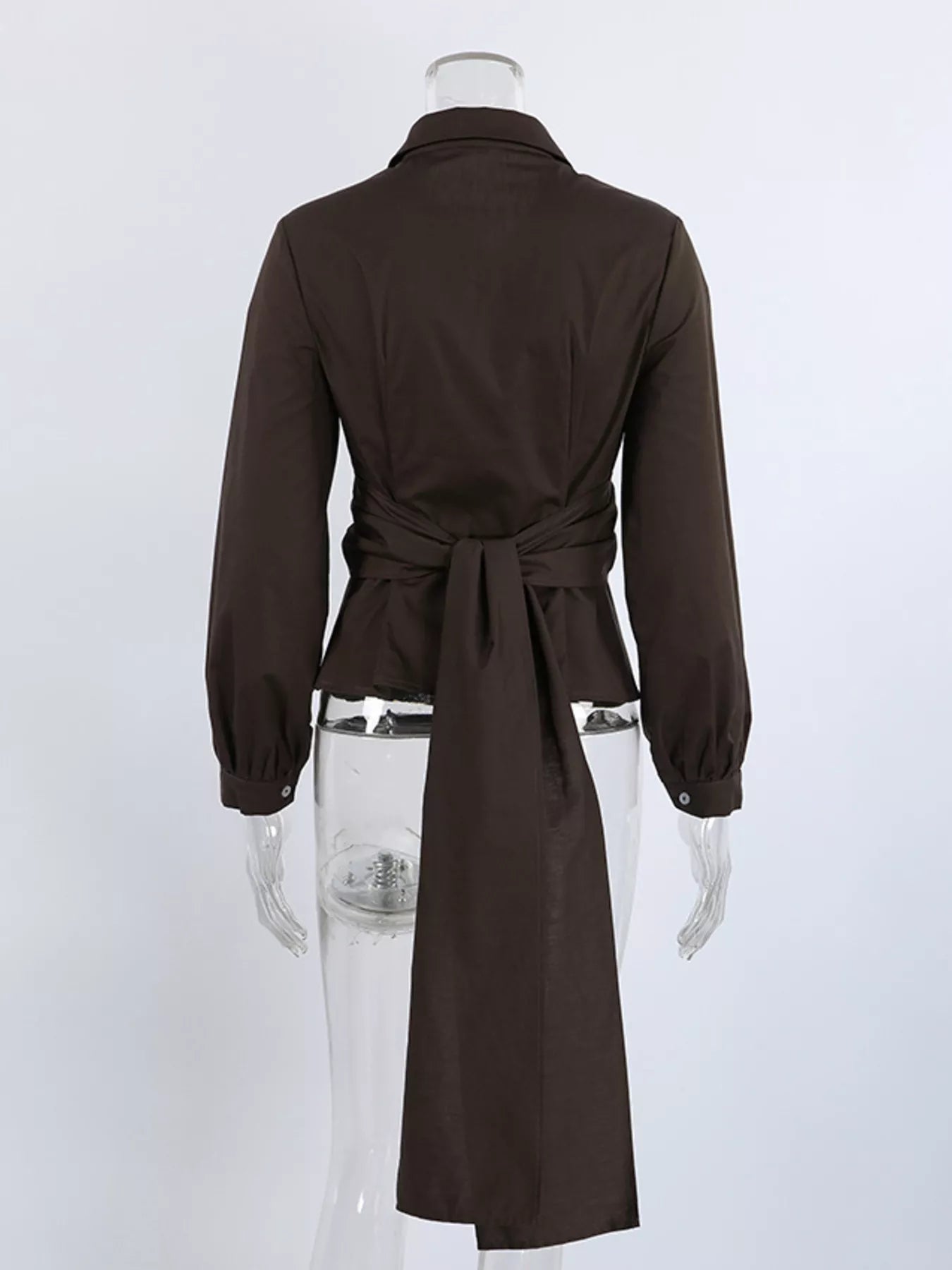 Trendsi Slim-Fit Ruched Waist Shirt -