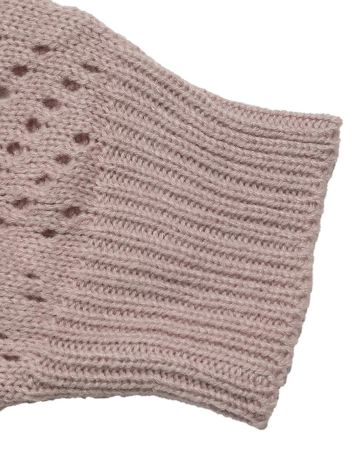 Trendsi Openwork Mock Neck Sweater -