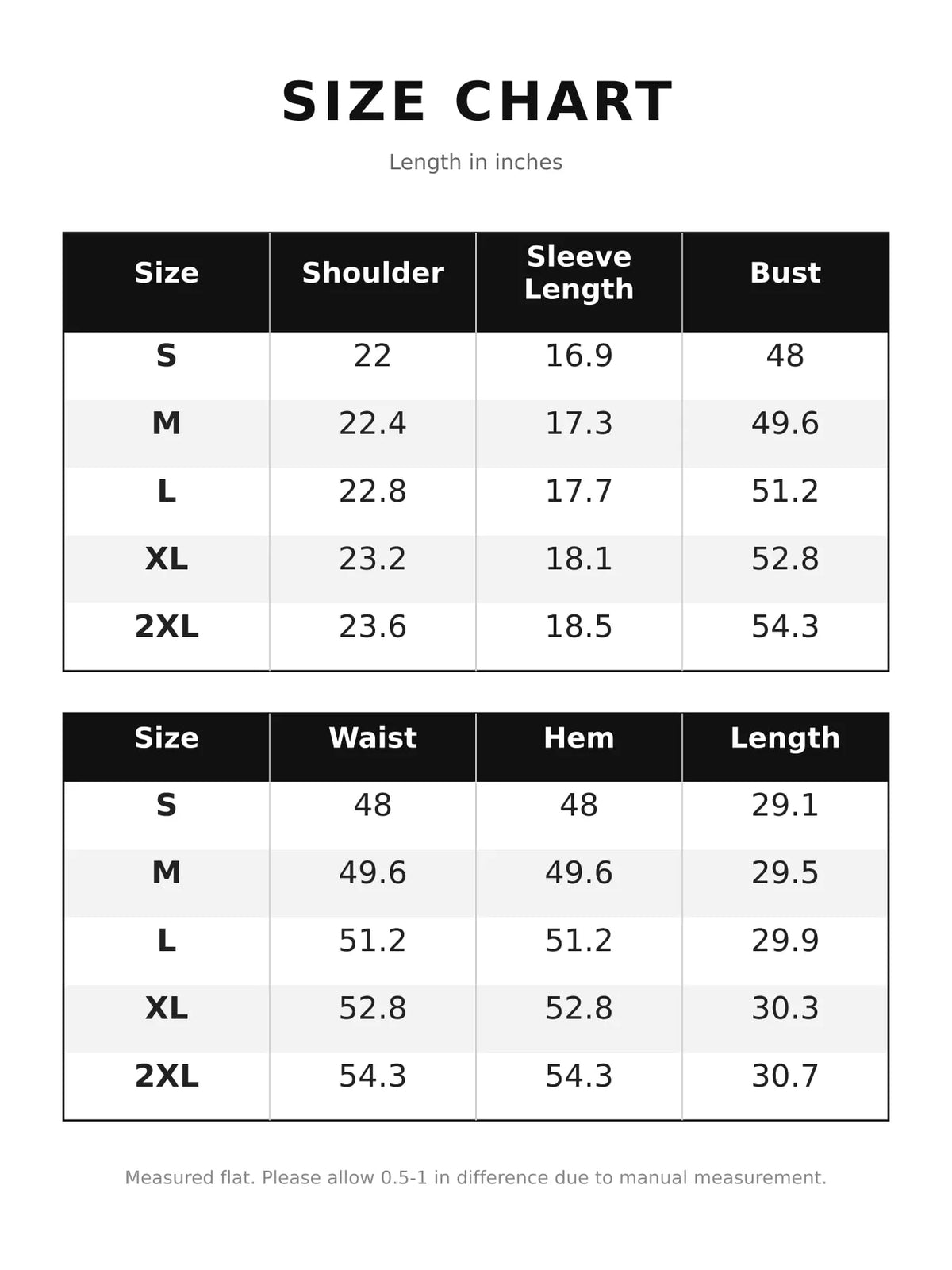 Vintage Plaid Double-Breasted Jacket — size and measurement chart
