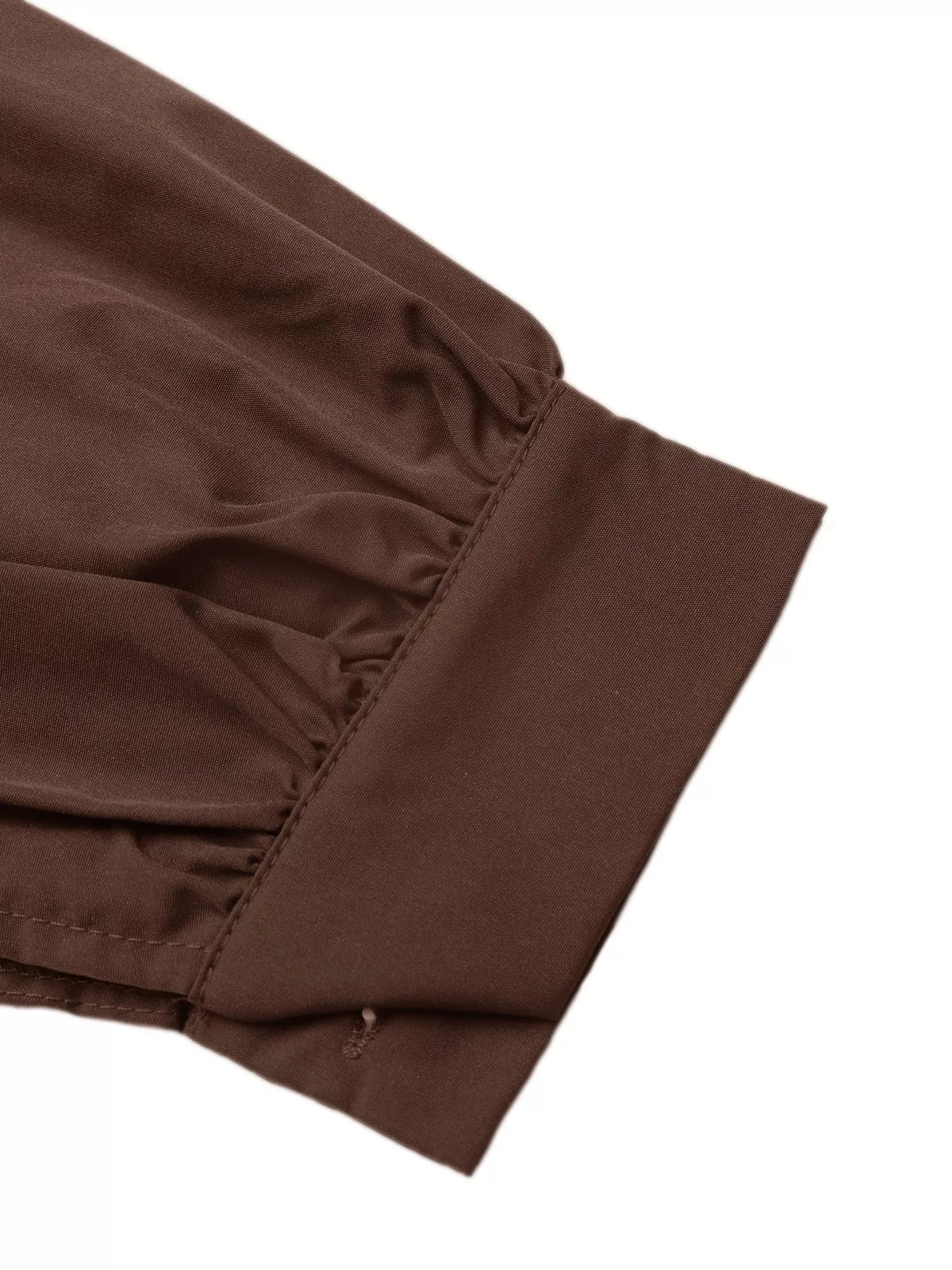 Brown button-down long sleeve midi dress, cuff detail