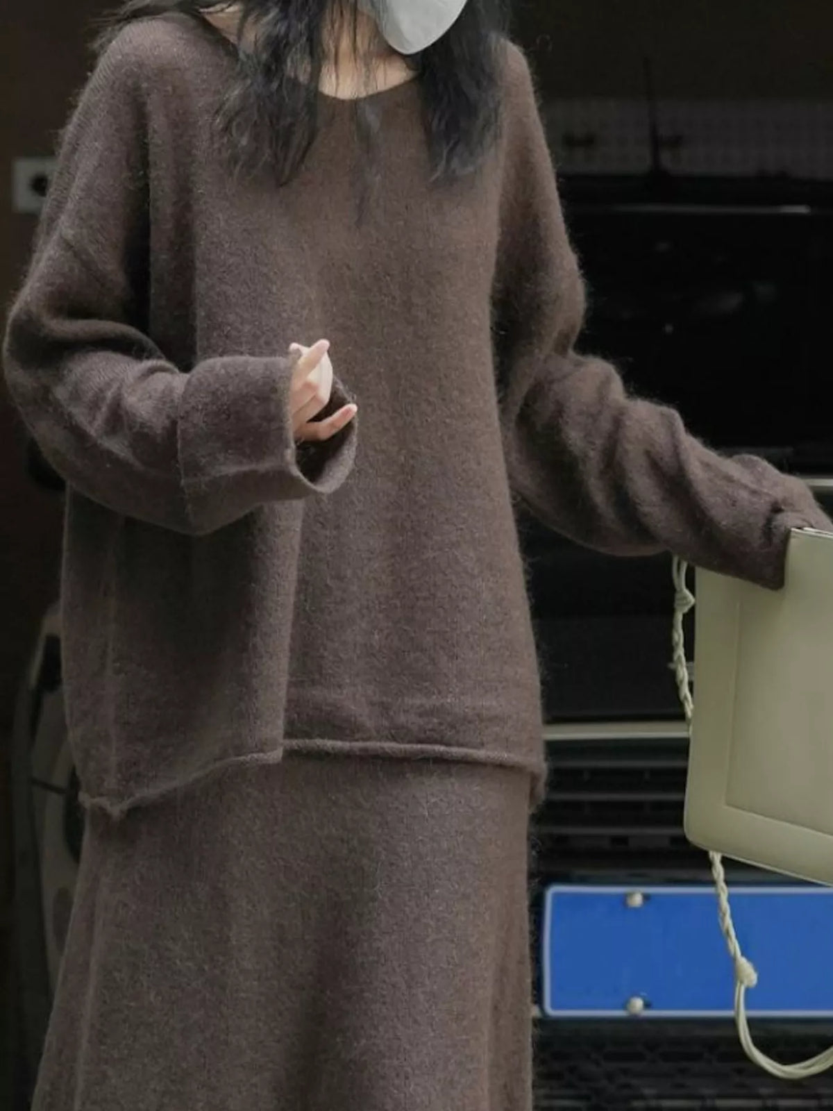 Brown round neck sweater