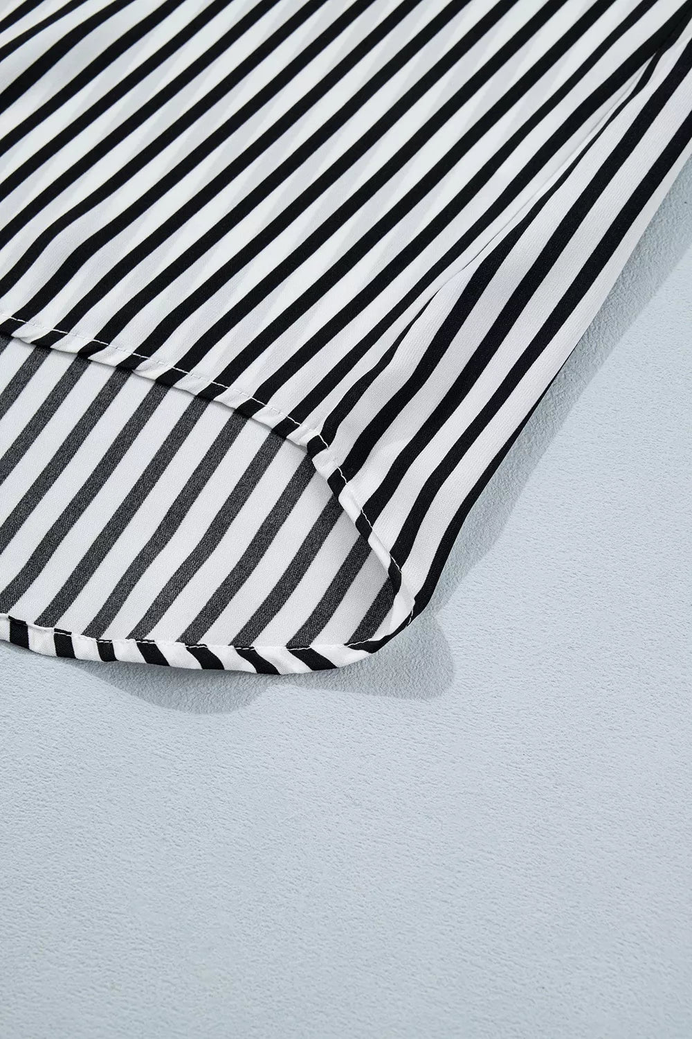 Trendsi Striped Half Sleeve Button-Up Shirt -