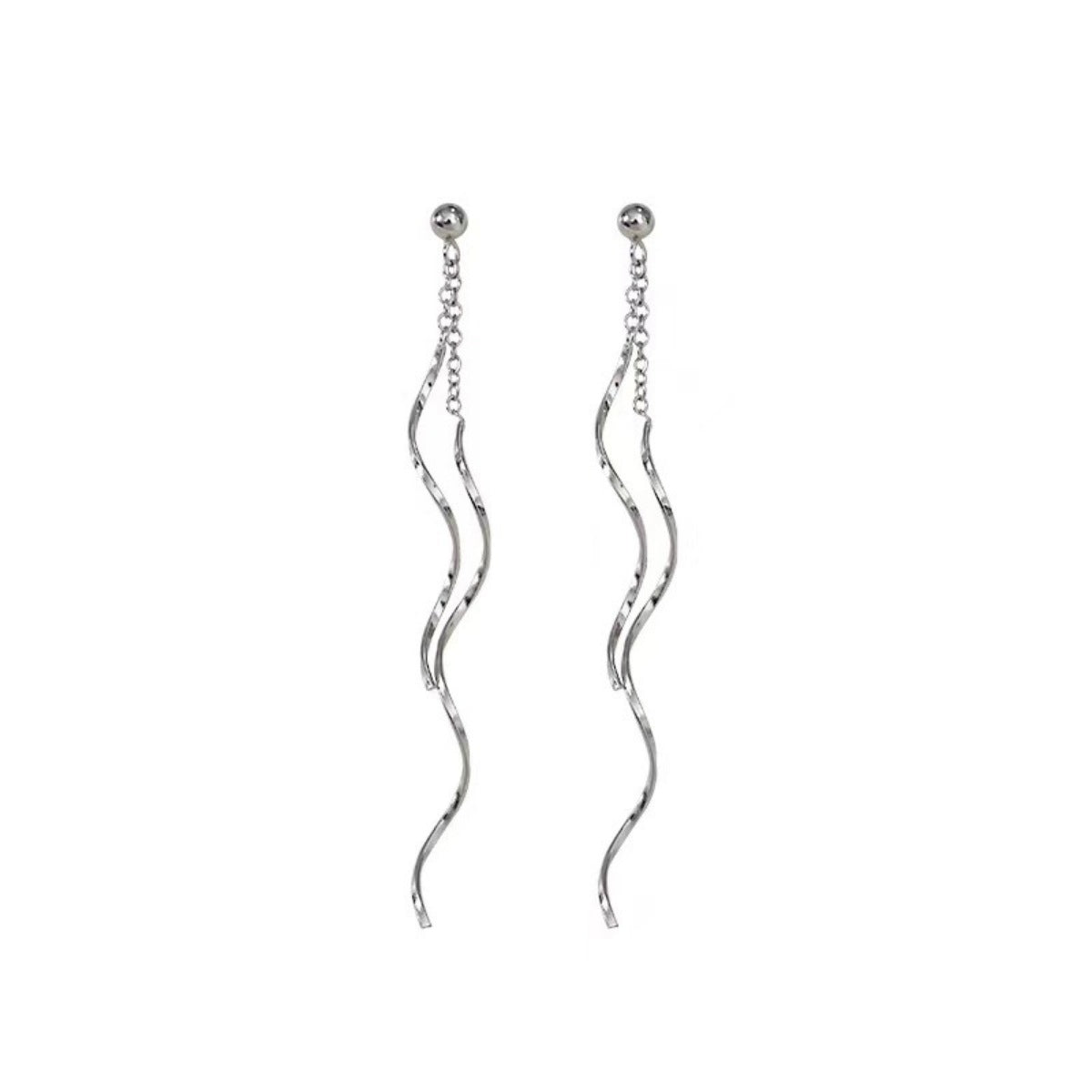 Trendsi 925 Sterling Silver Wave Earrings -
