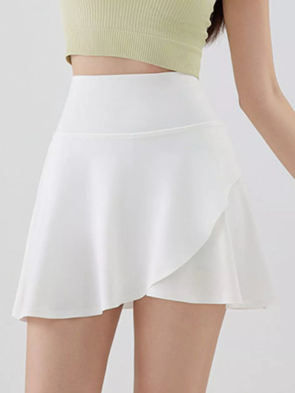 White flared athletic skort