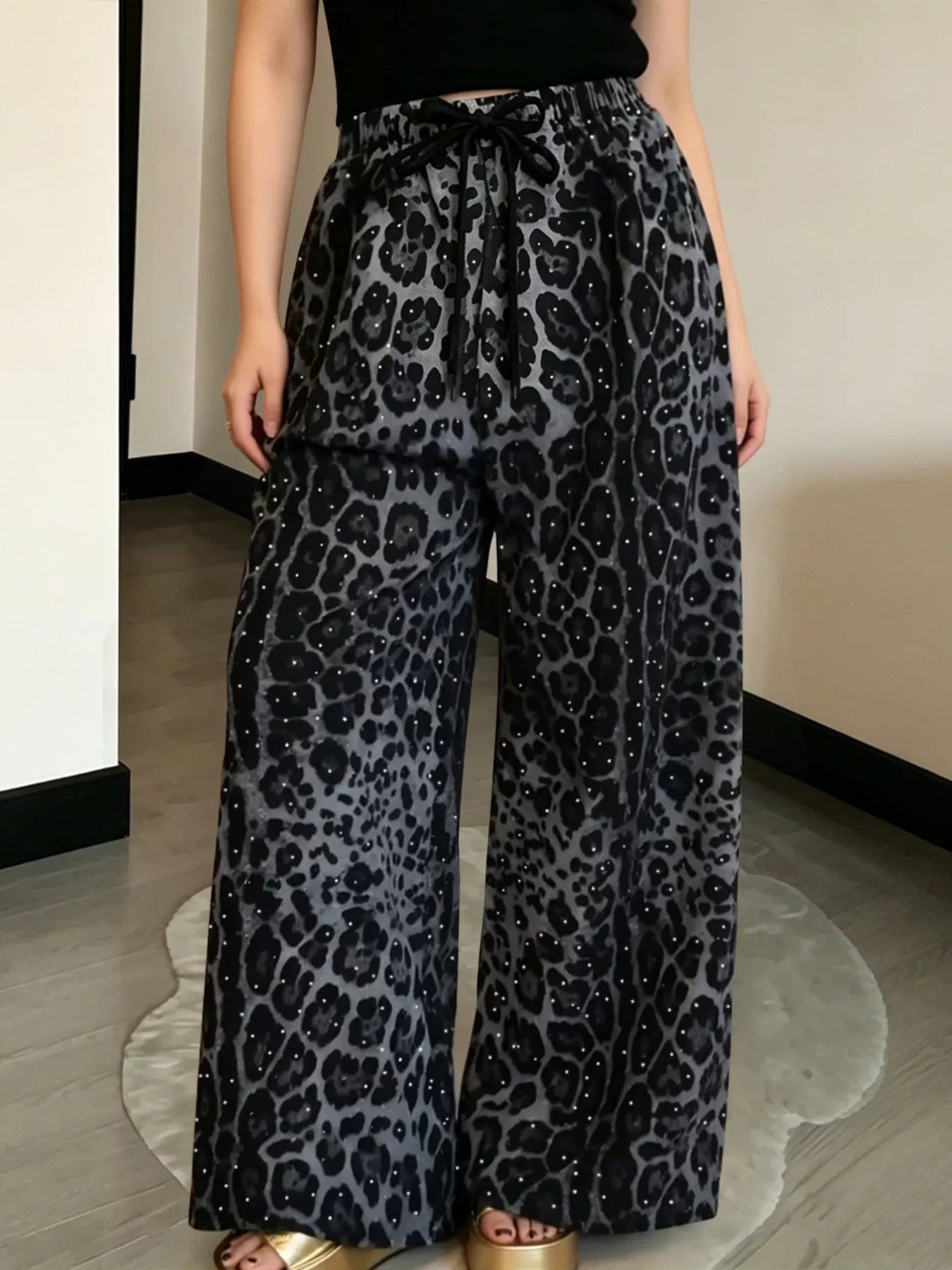 Trendsi Drawstring Wide-Leg Pants -