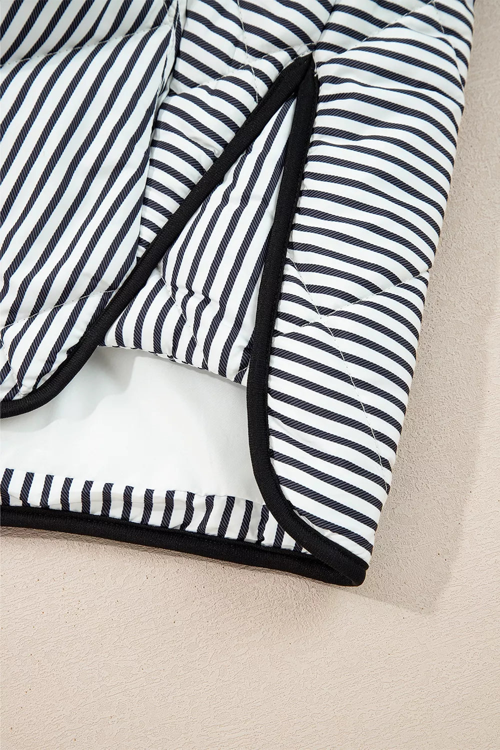 Trendsi Striped Quilted Vest Coat -