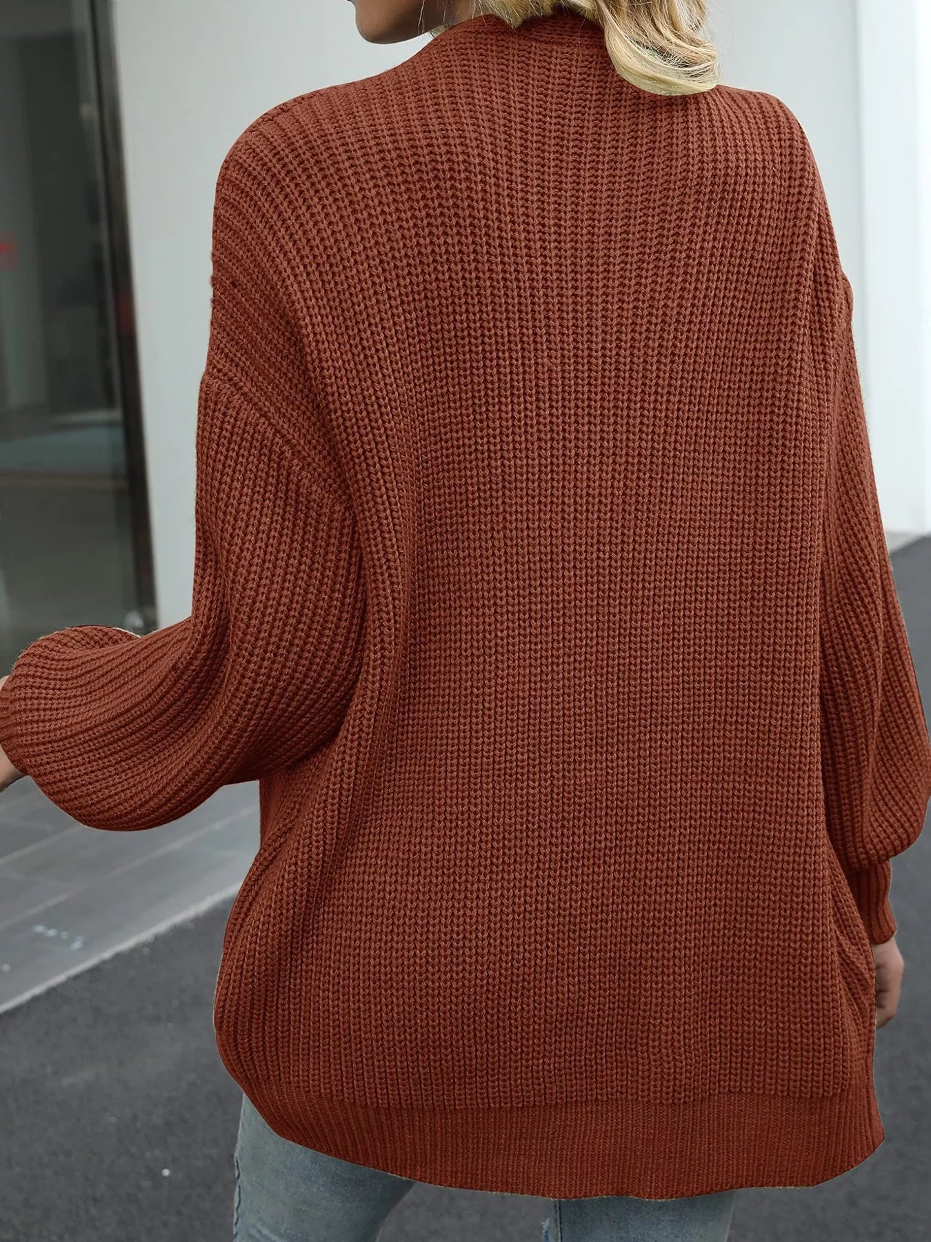 Trendsi Chunky Knit Open Front Cardigan -