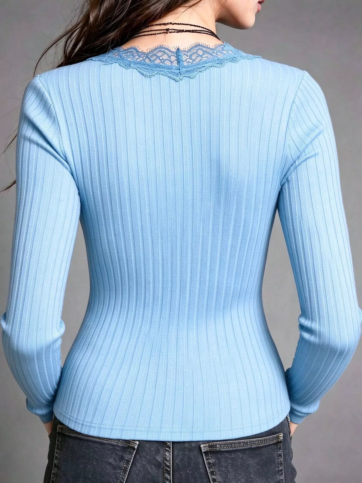 Long-sleeve top, back view