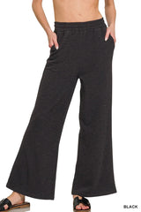 Trendsi Zenana Cotton Slub Wide Leg Pants -