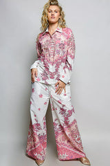 Trendsi POL Printed Floral Button Down Shirt -