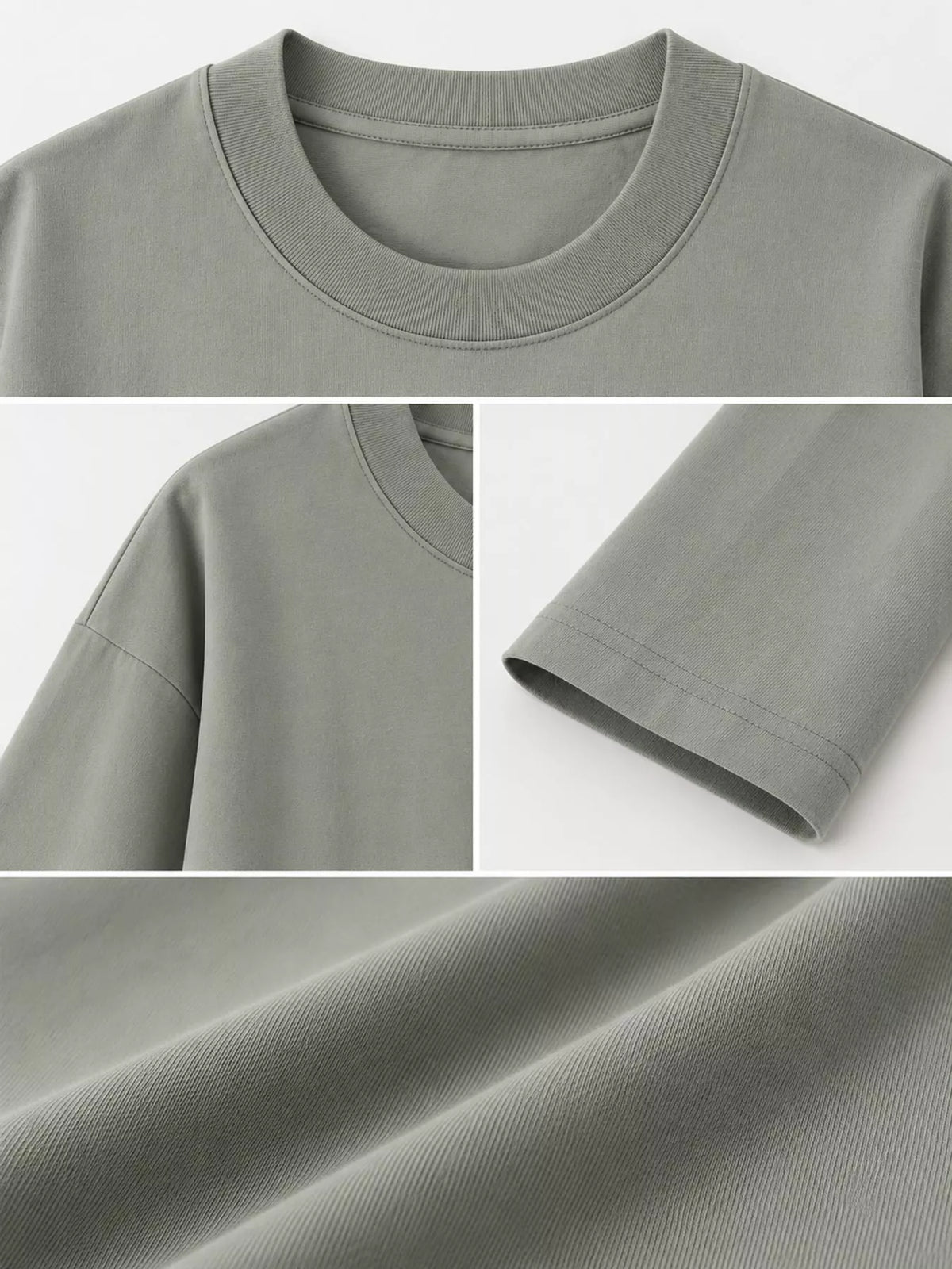 Solid Long-Sleeve Crew Neck T-Shirt — garment construction details
