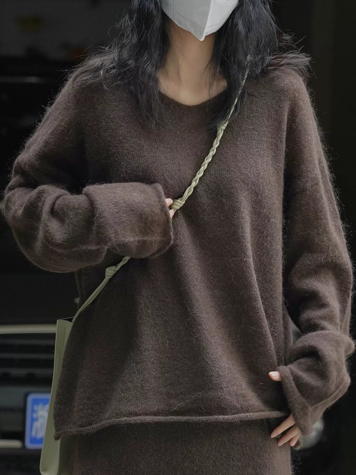 Brown round neck sweater