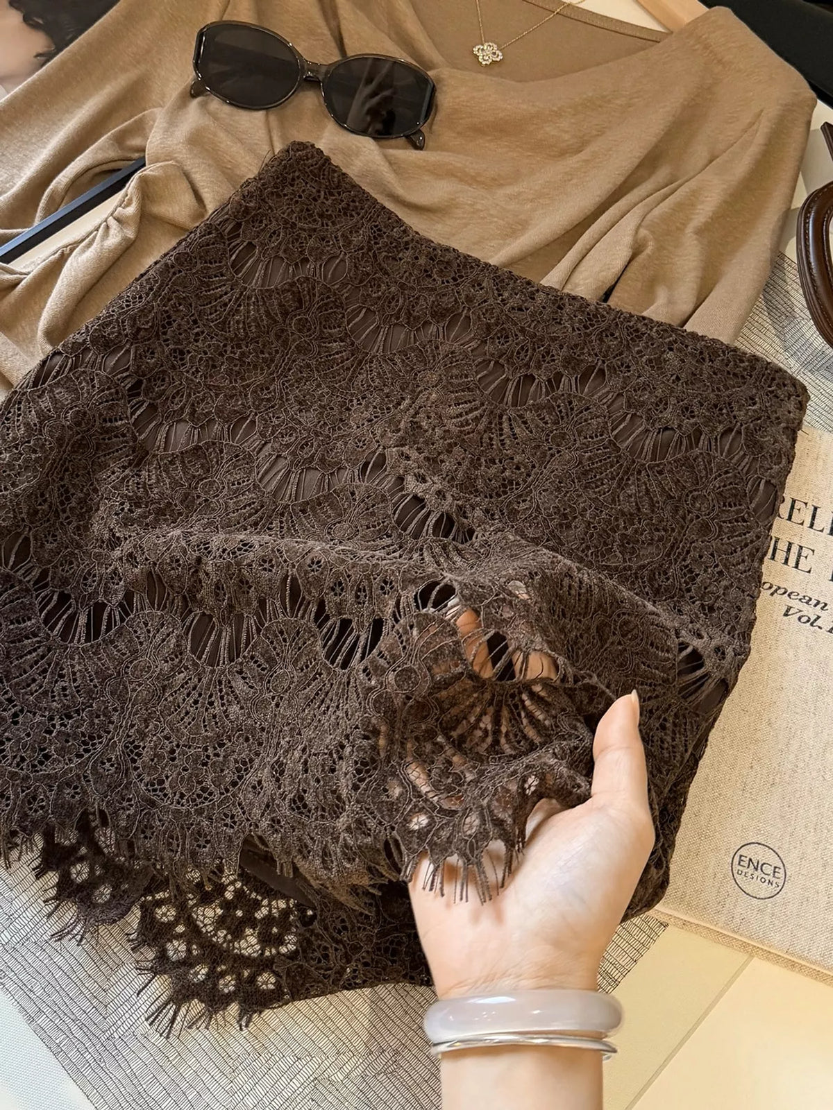Lace Mini Skirt — construction details