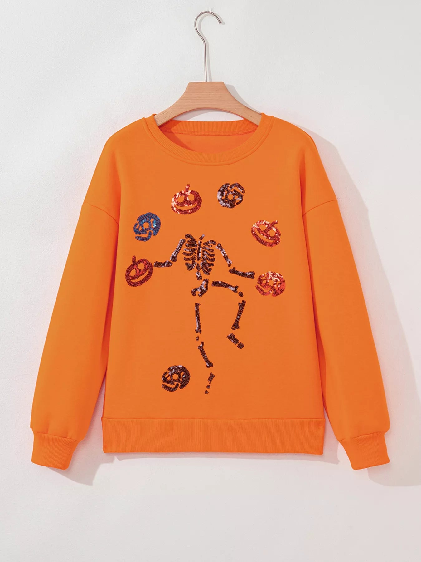 Trendsi Dancing Critters Sequin Halloween Crewneck Sweatshirt -