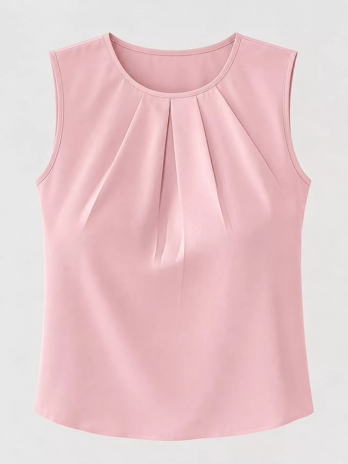 Sleeveless Pleated Blouse — garment front