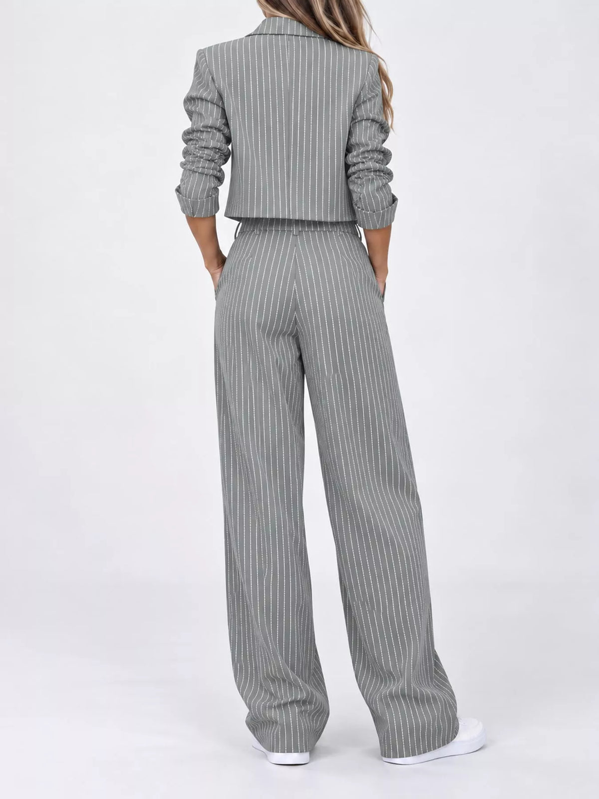 and Wide-Leg Pants Two-Piece Set — back view