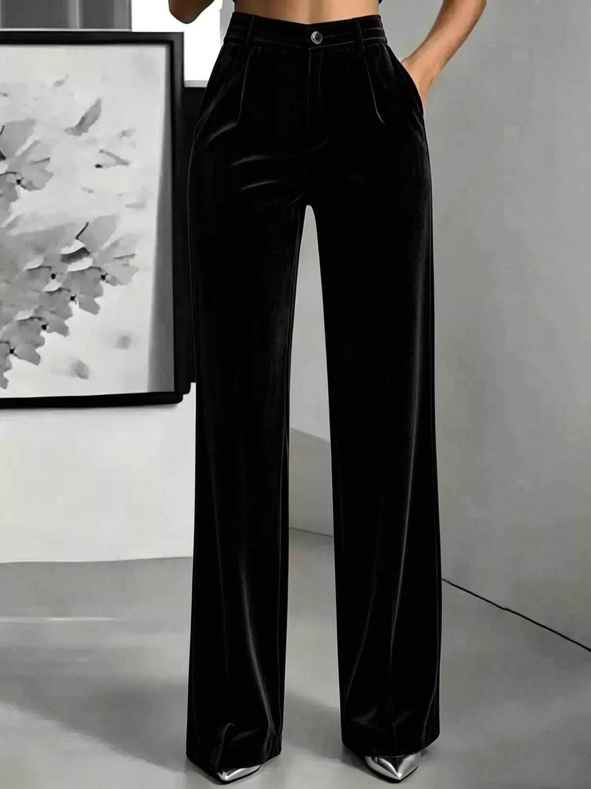 pants, front view on model