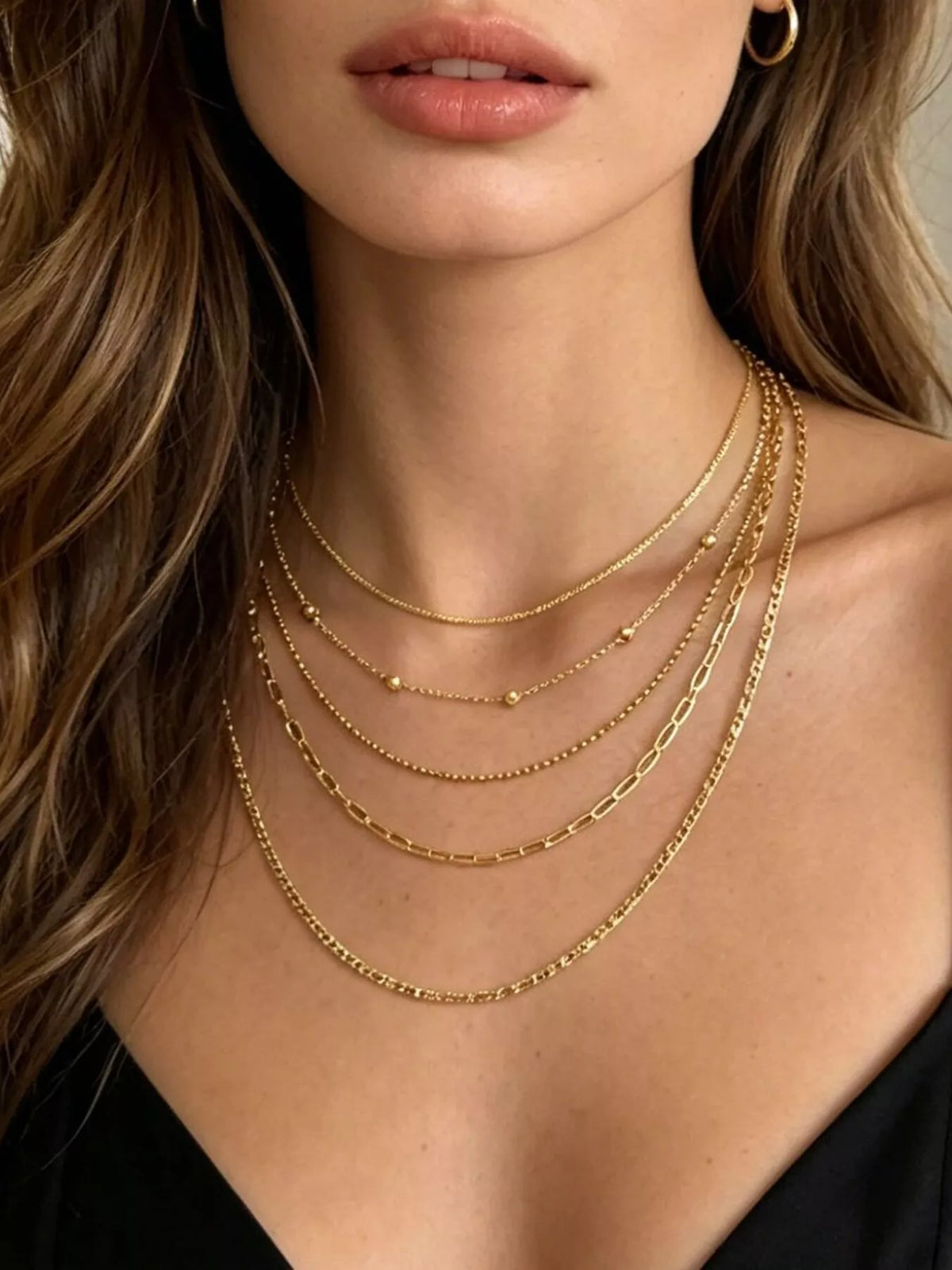 Gold five-layer necklace