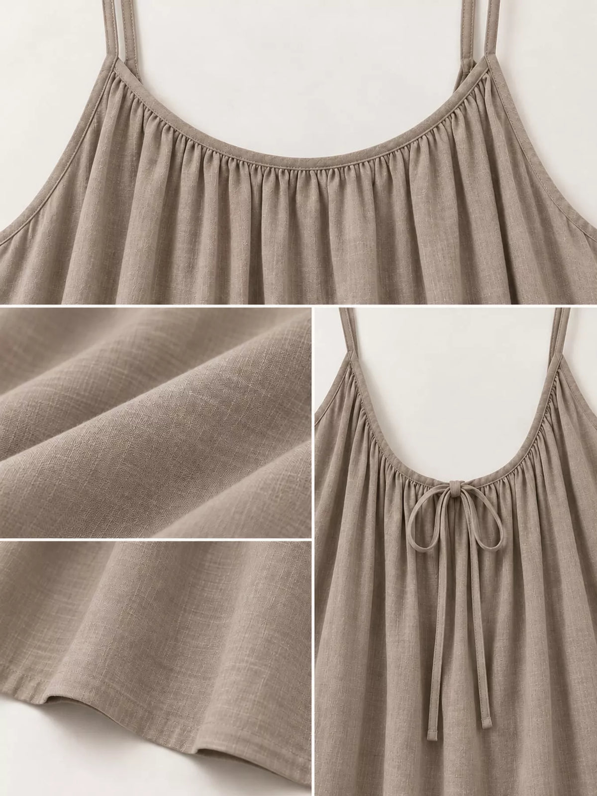 Backless Spaghetti Strap Maxi Dress — garment construction details