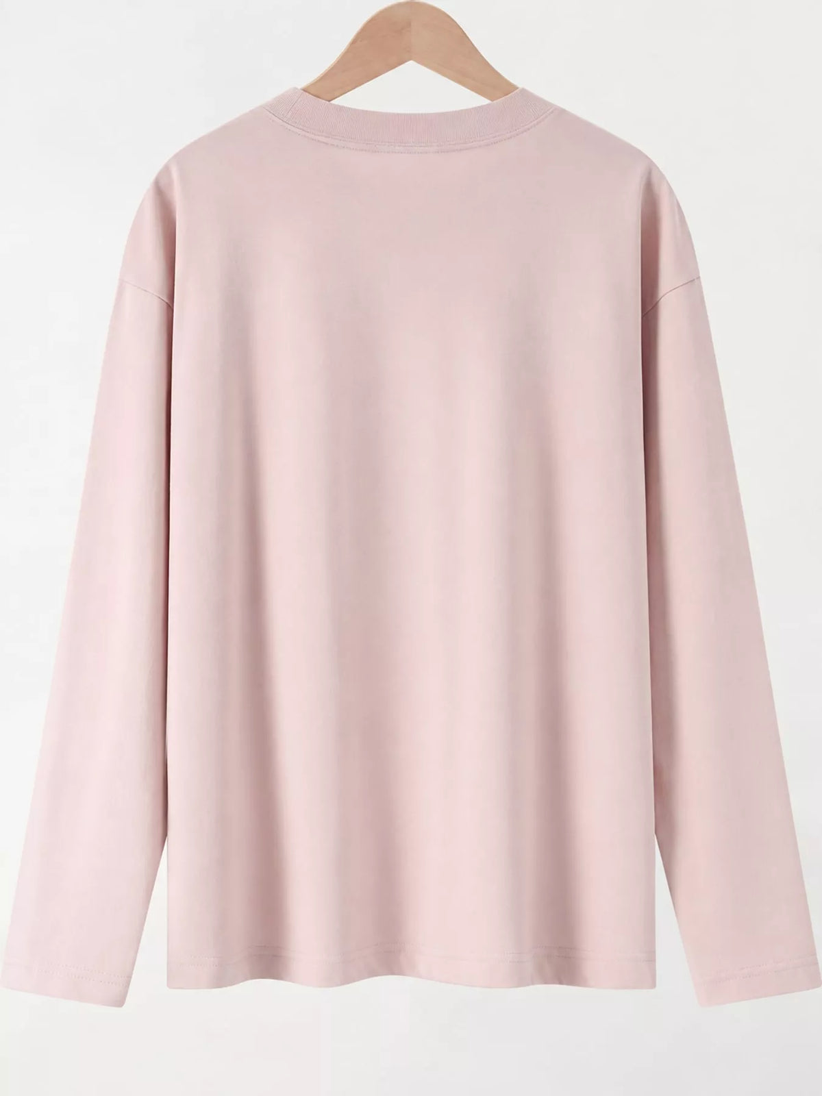 Solid Long-Sleeve Crew Neck T-Shirt — back view