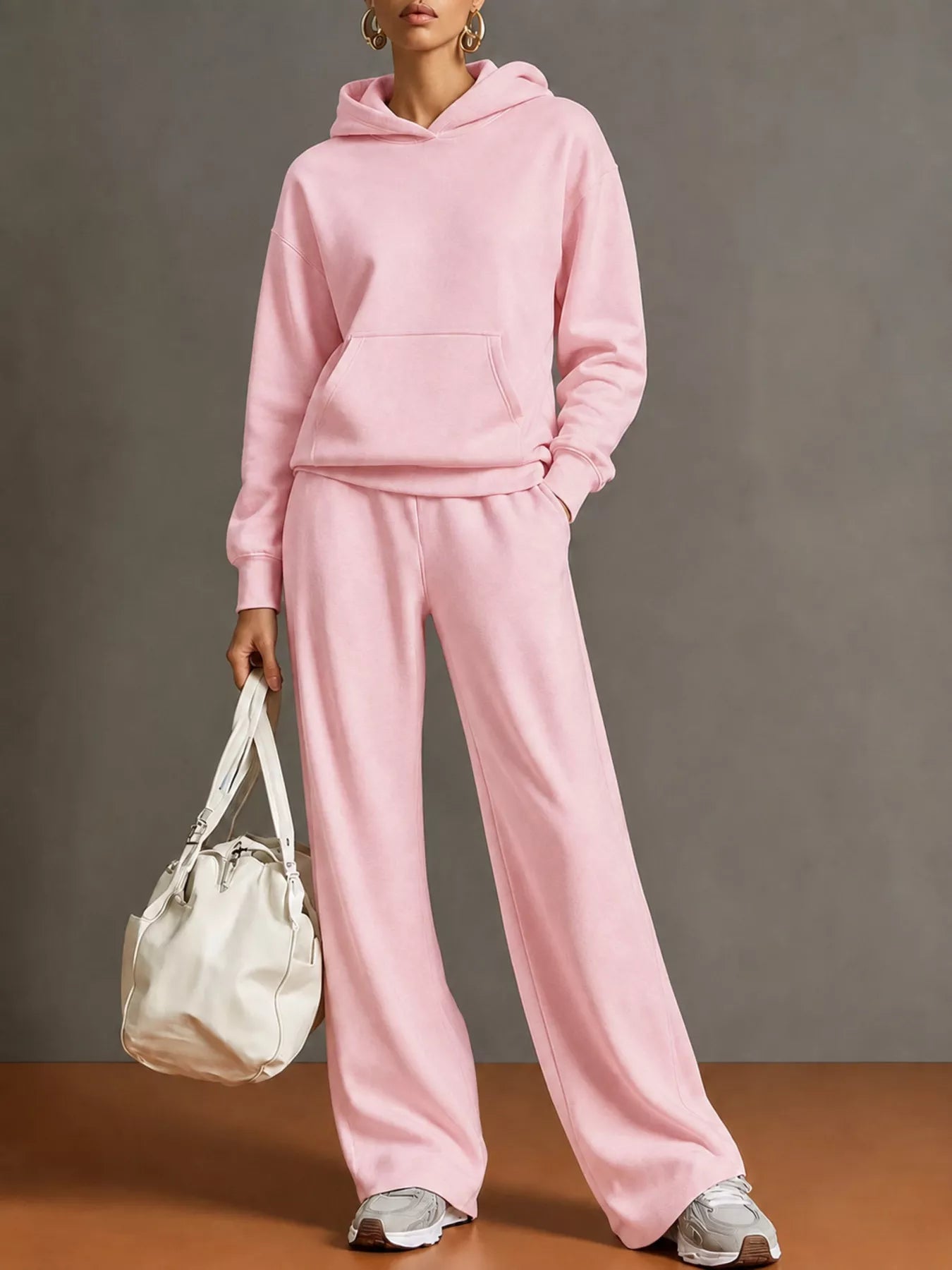Trendsi Kangaroo Pocket Hoodie and Pants Set -