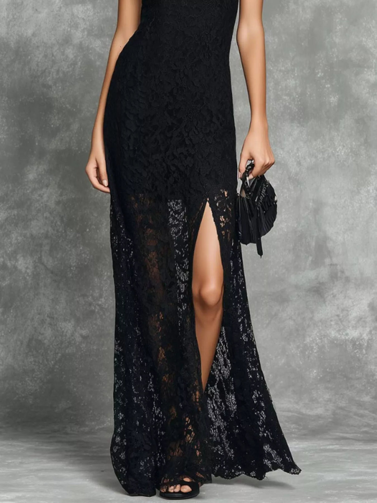 Trendsi Slit Lace Sleeveless Maxi Dress -