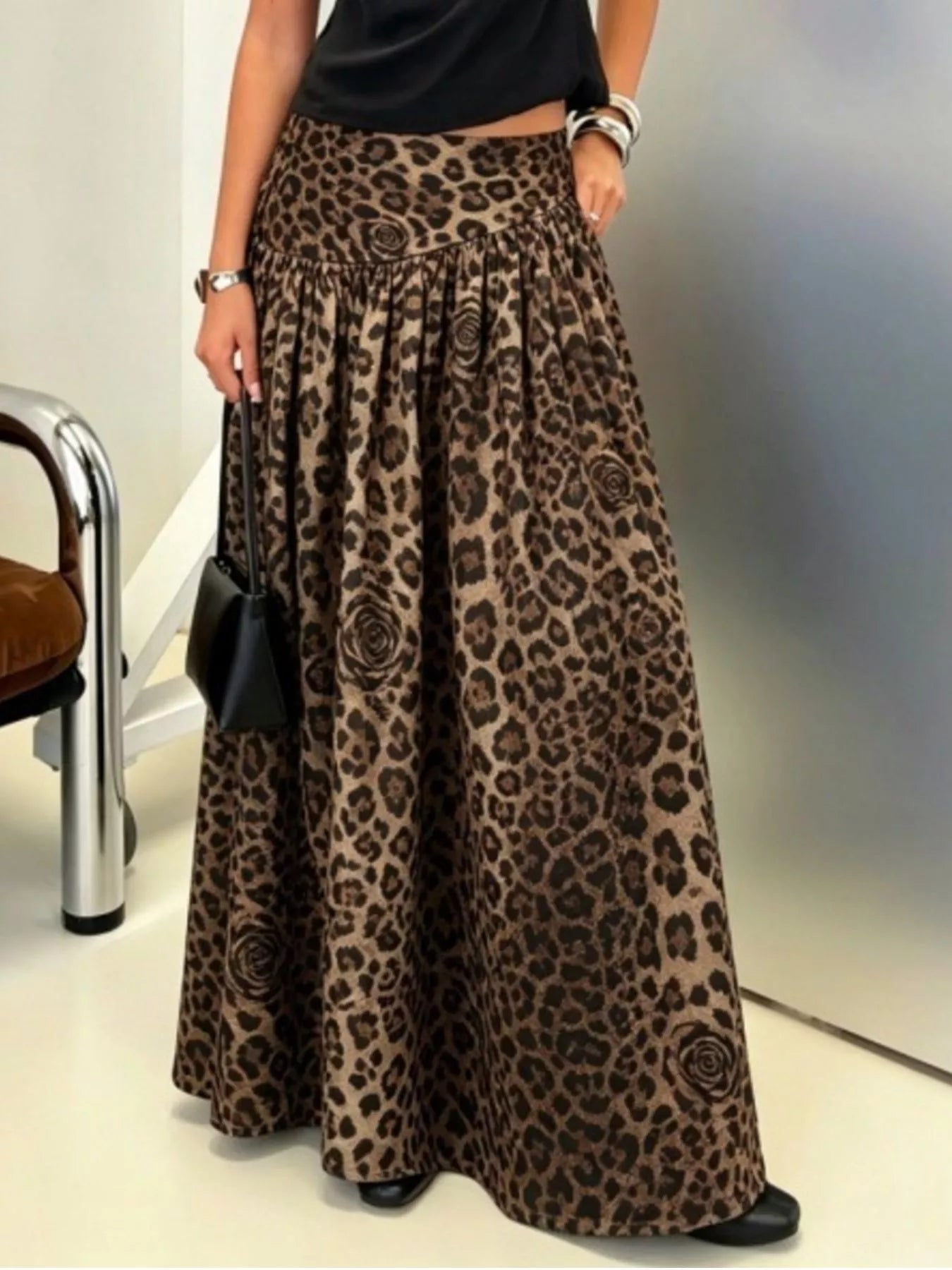 Trendsi Animal Print Maxi Skirt -