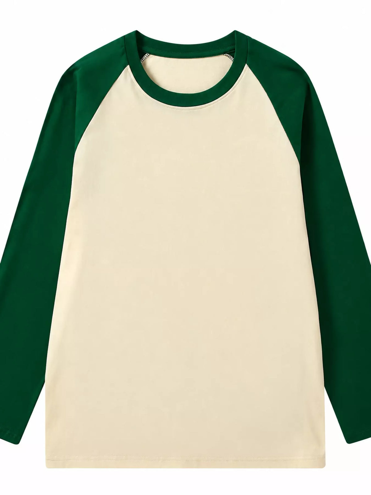 Apricot And Green contrast raglan long sleeve t-shirt