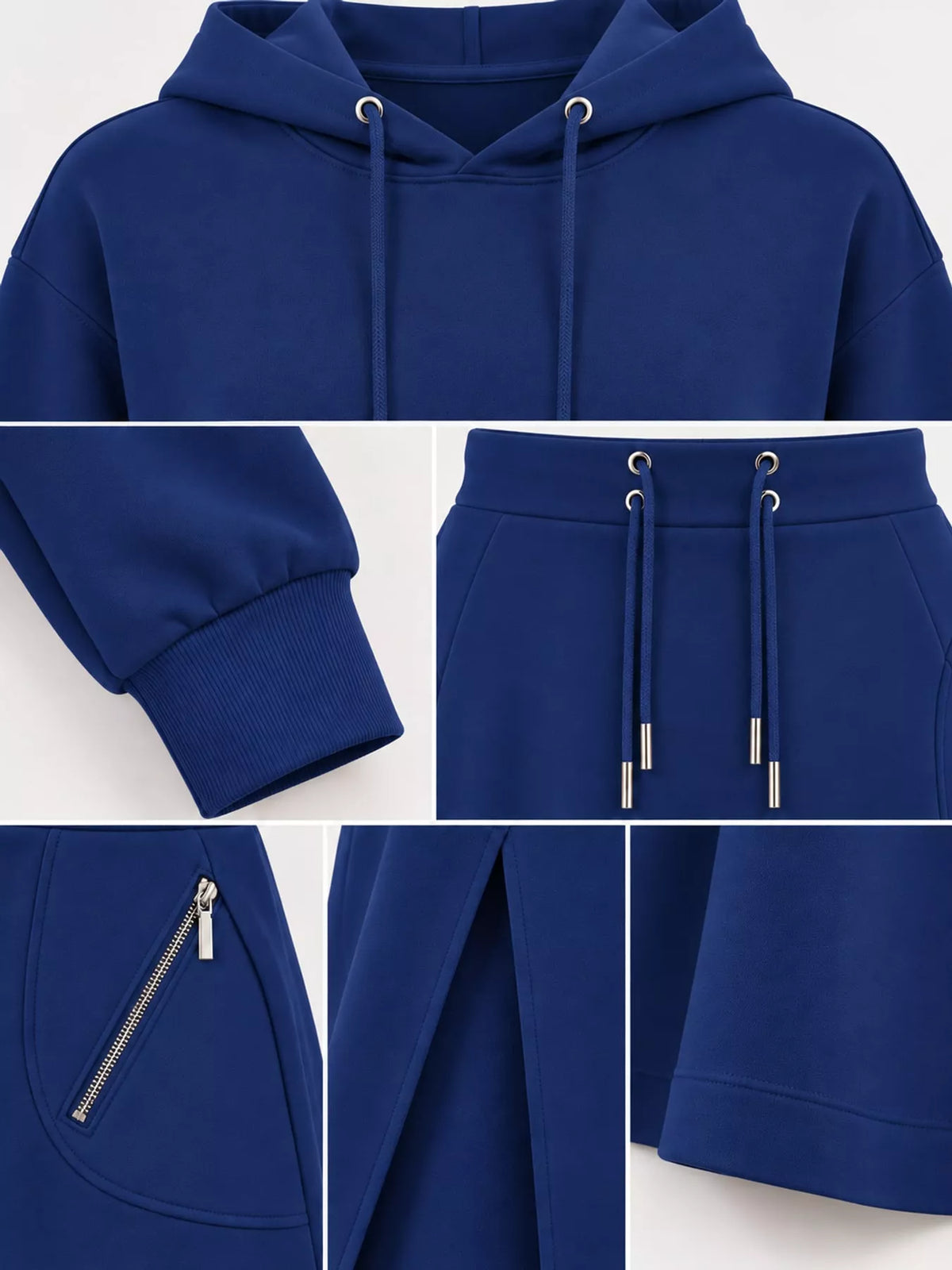 Hoodie and skirt set, garment detail
