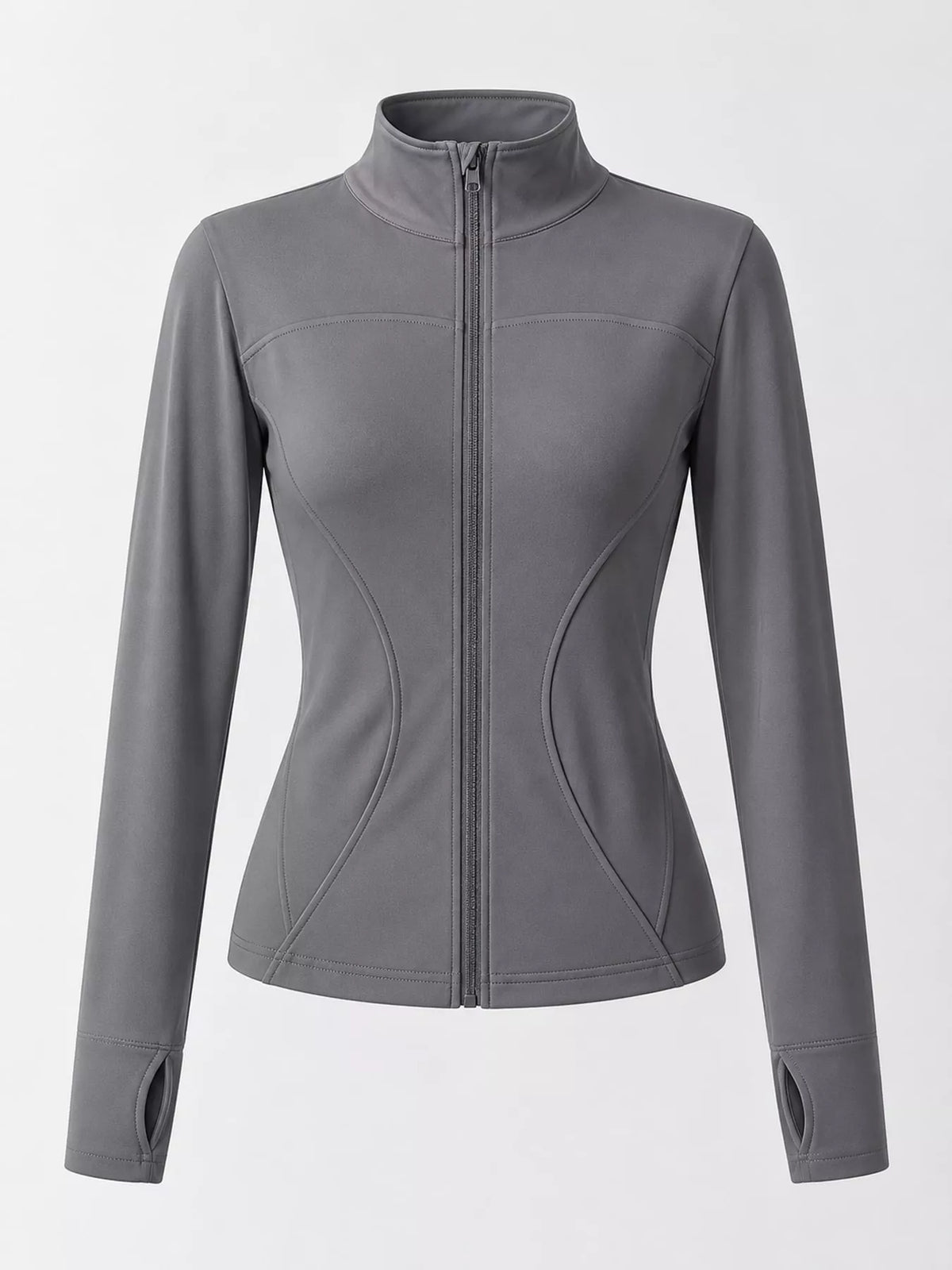 Gray quick-dry zip-up jacket
