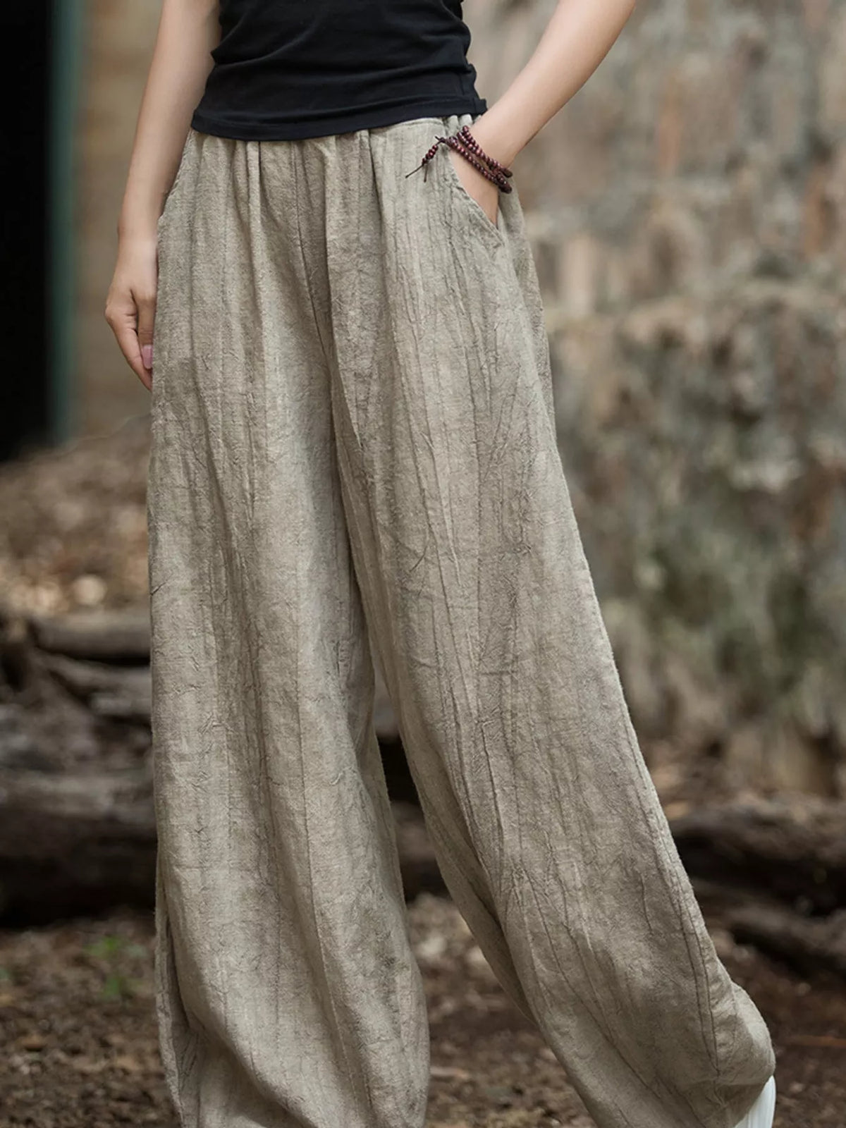 pants, front view on model