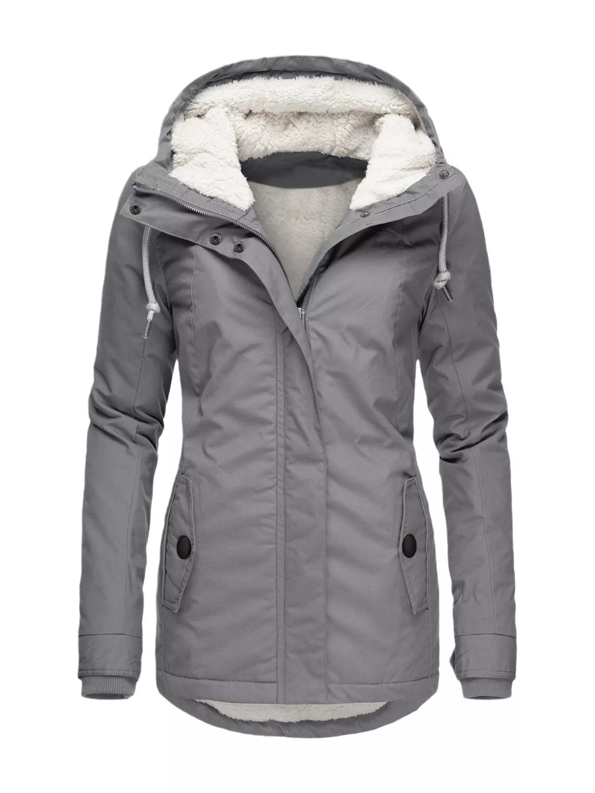 Sherpa-Lined Hooded Jacket — garment front