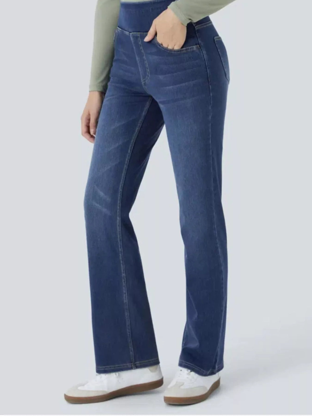 High-Waisted Flared Jeans — side view