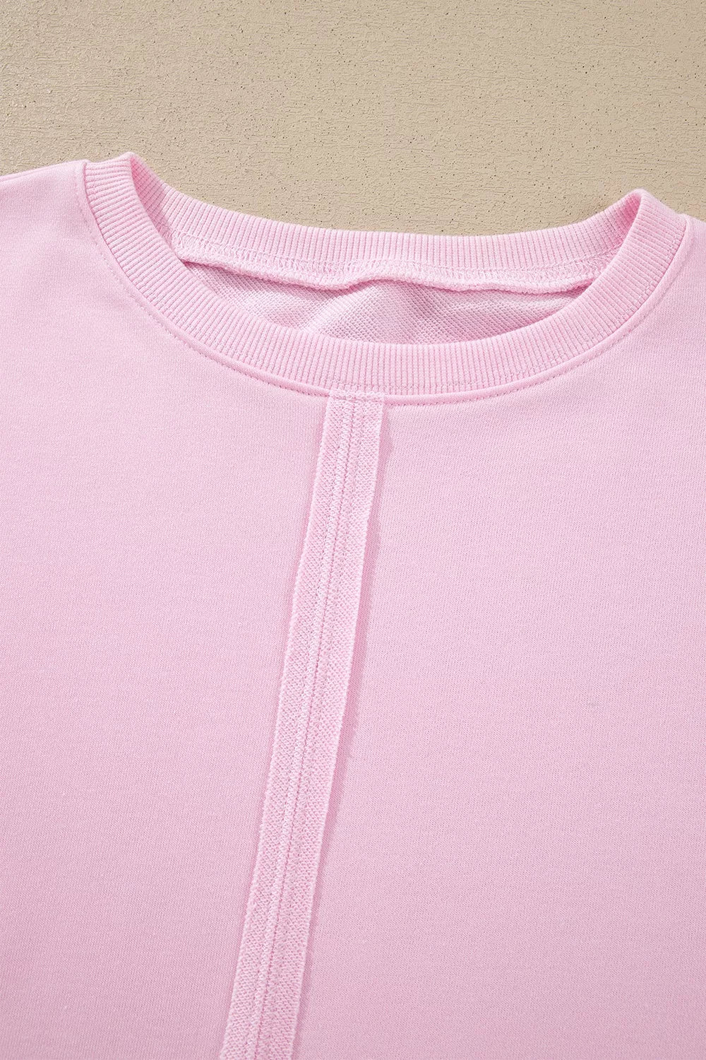 Lace-detail sweatshirt, front neckline and seam detail