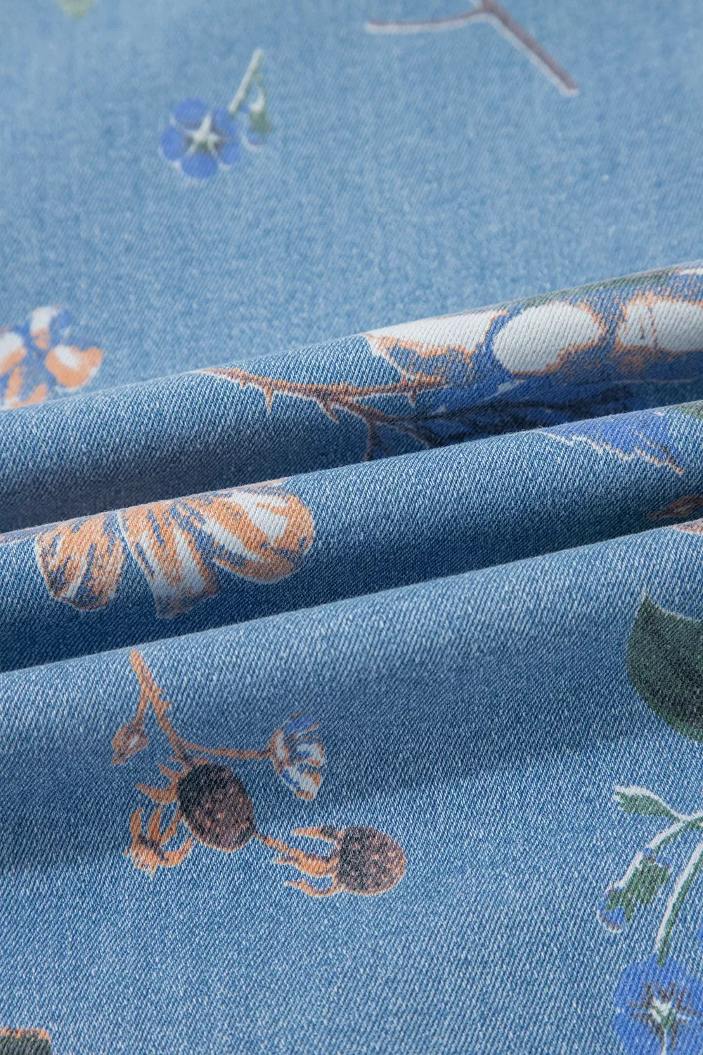 Trendsi Floral Print Wide-Leg Jeans -