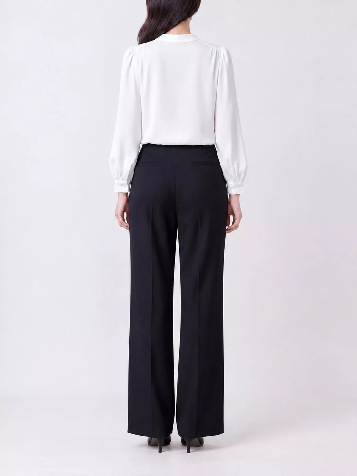 White tie front shirt, back view