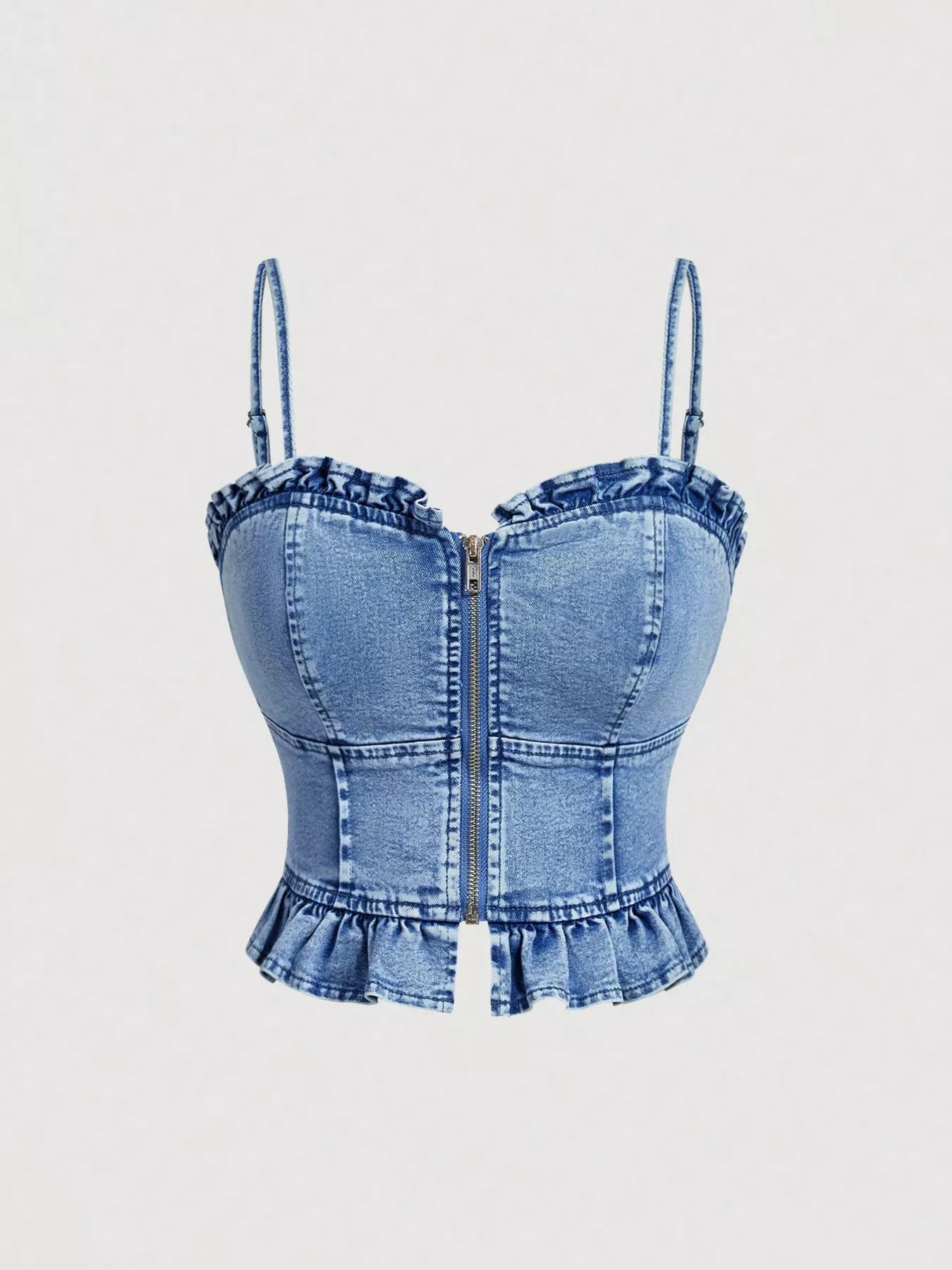 Trendsi Sweetheart Neck Denim Cami -