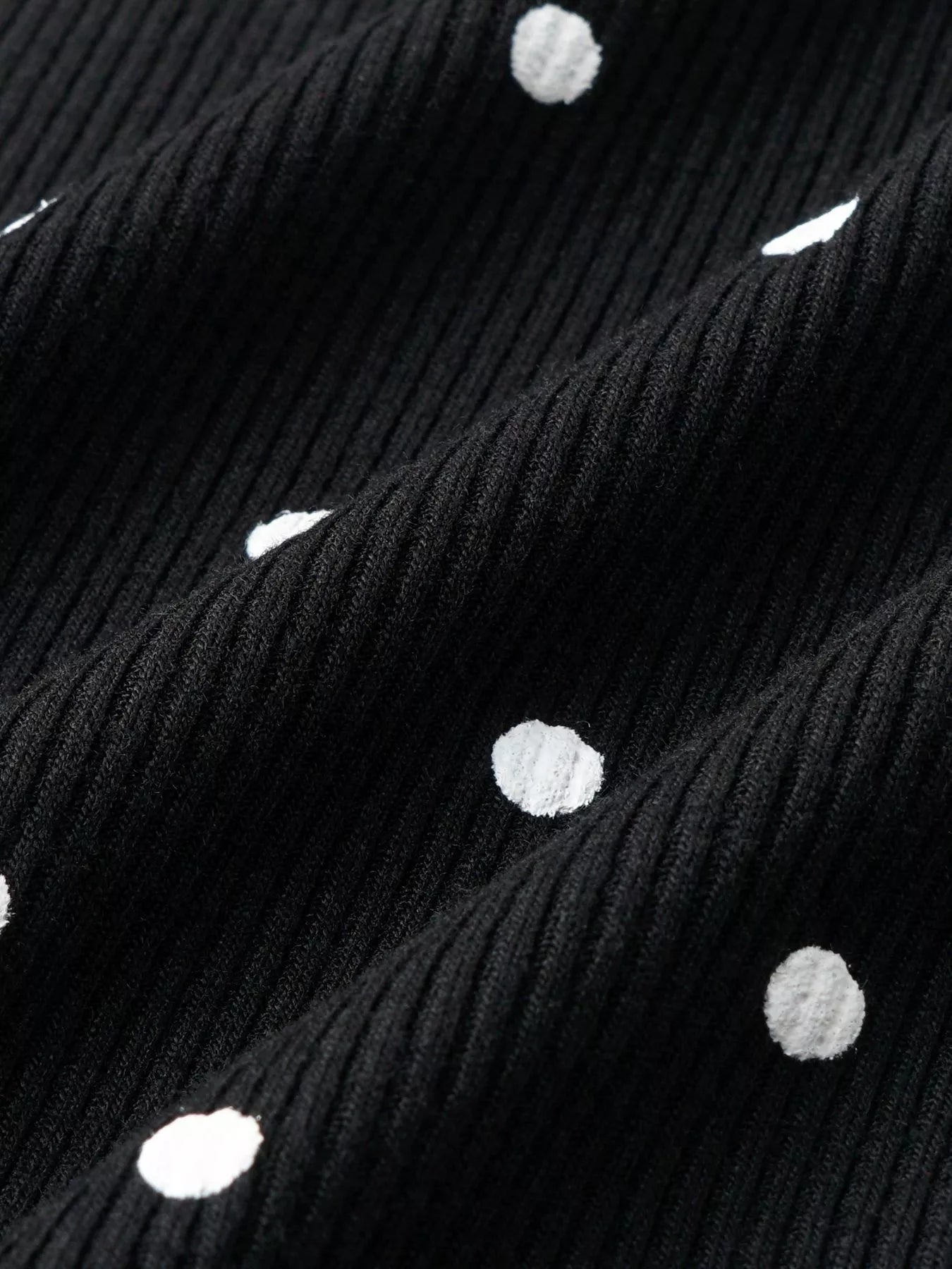 Trendsi Polka Dot Button-Down Knit Cardigan -