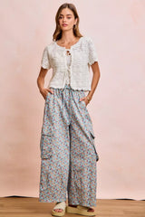 Trendsi BiBi Front Bow Tie Detail Pointelle Knit Top -
