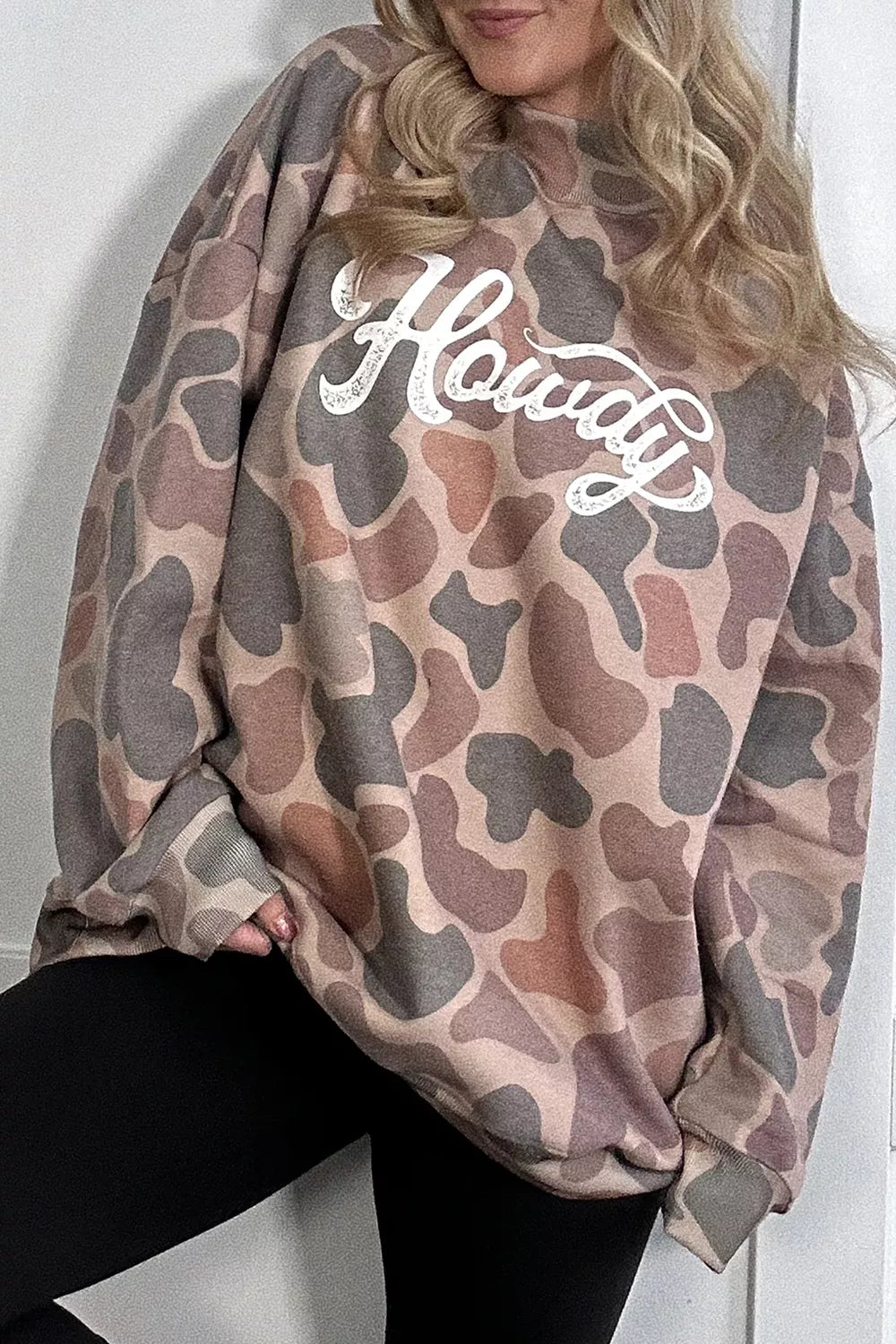 Trendsi Plus Size Multicolour Camouflage Western Graphic Sweatshirt -