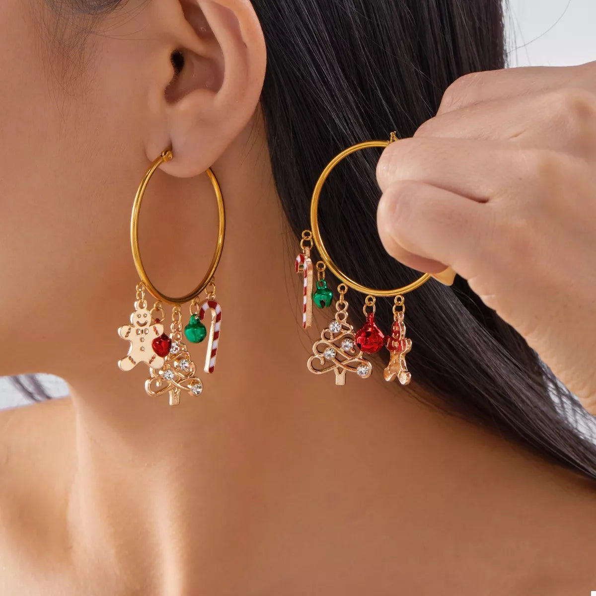 Trendsi Christmas Theme Hoop Earrings -