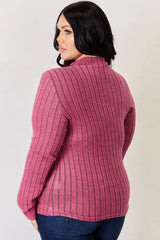Trendsi Basic Bae Full Size Ribbed Mock Neck Long Sleeve T-Shirt -