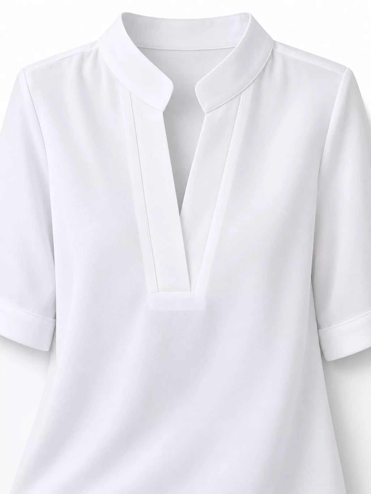 Notched-neck blouse, white neckline