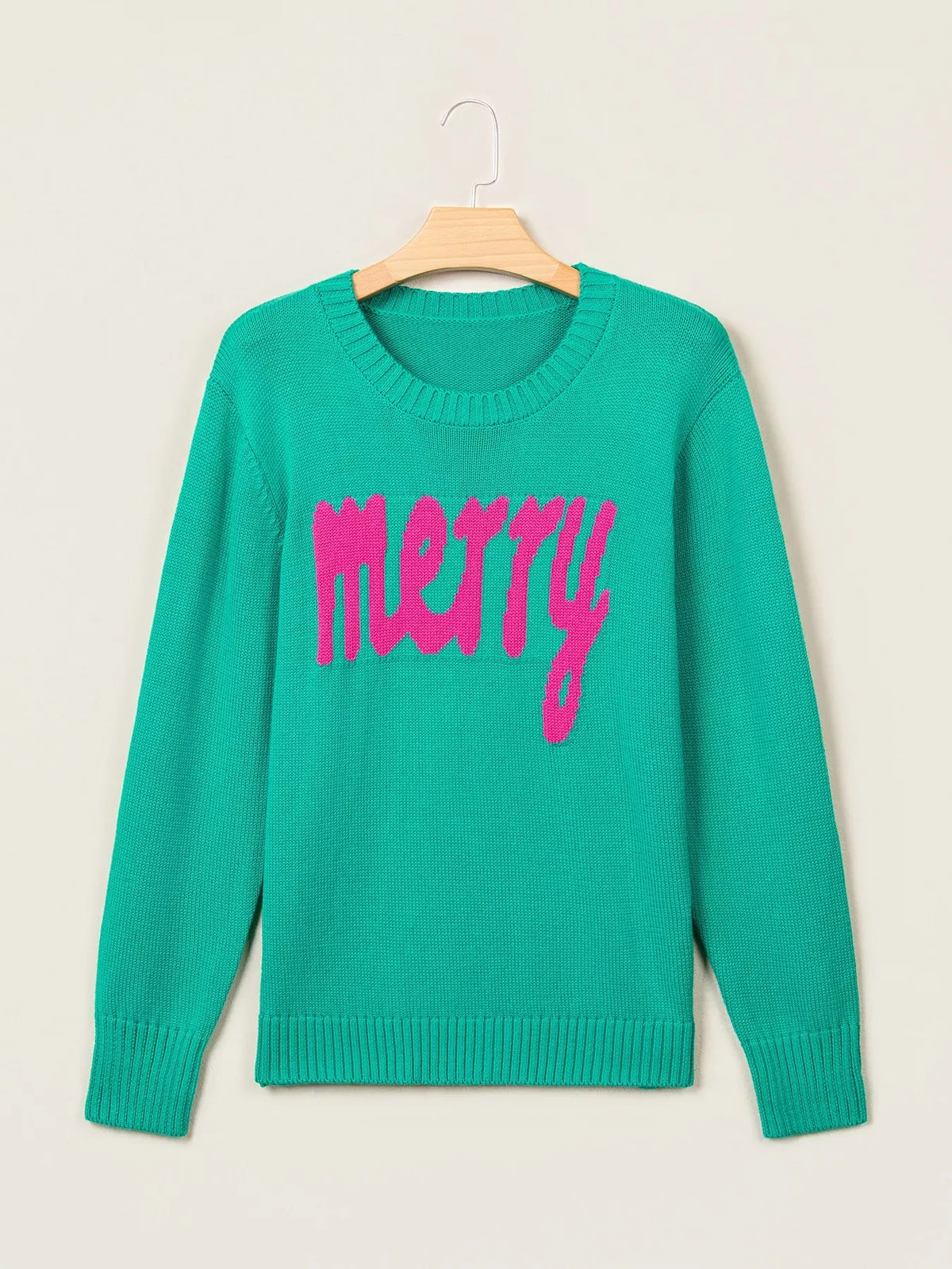 Merry sweater, green hanging front