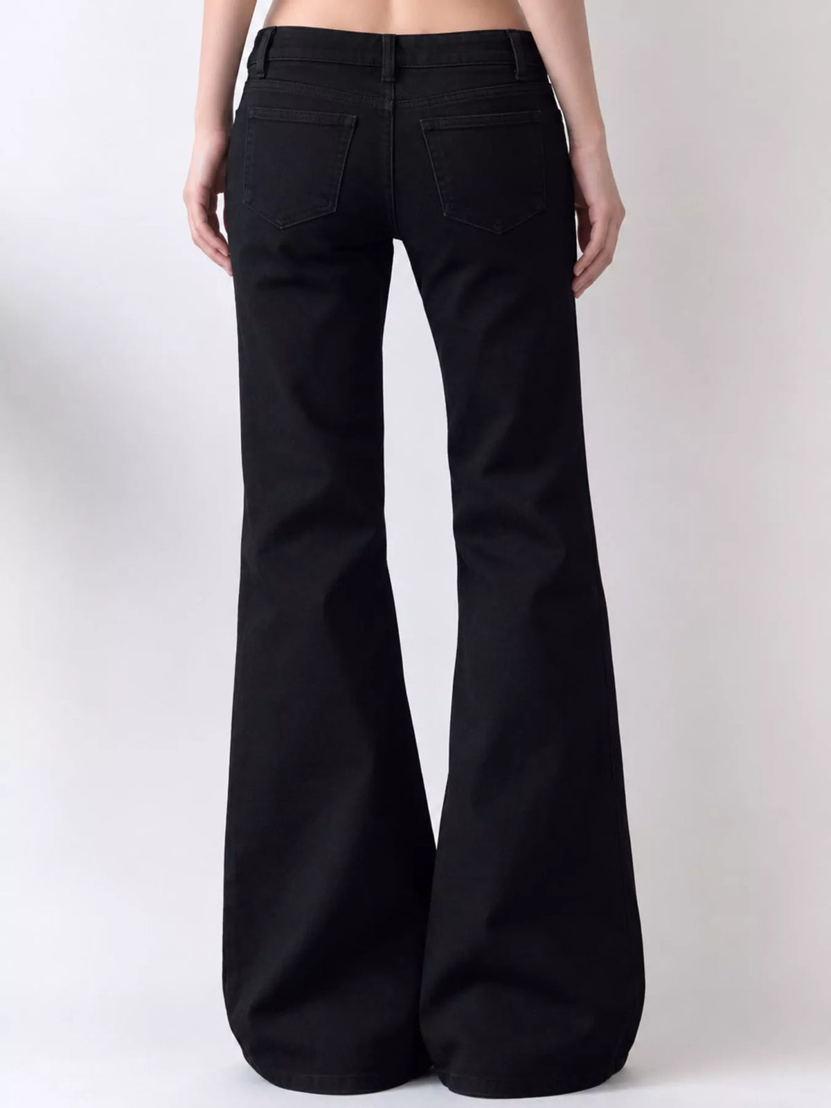 Women's Flare Jeans with Pockets in black — back view