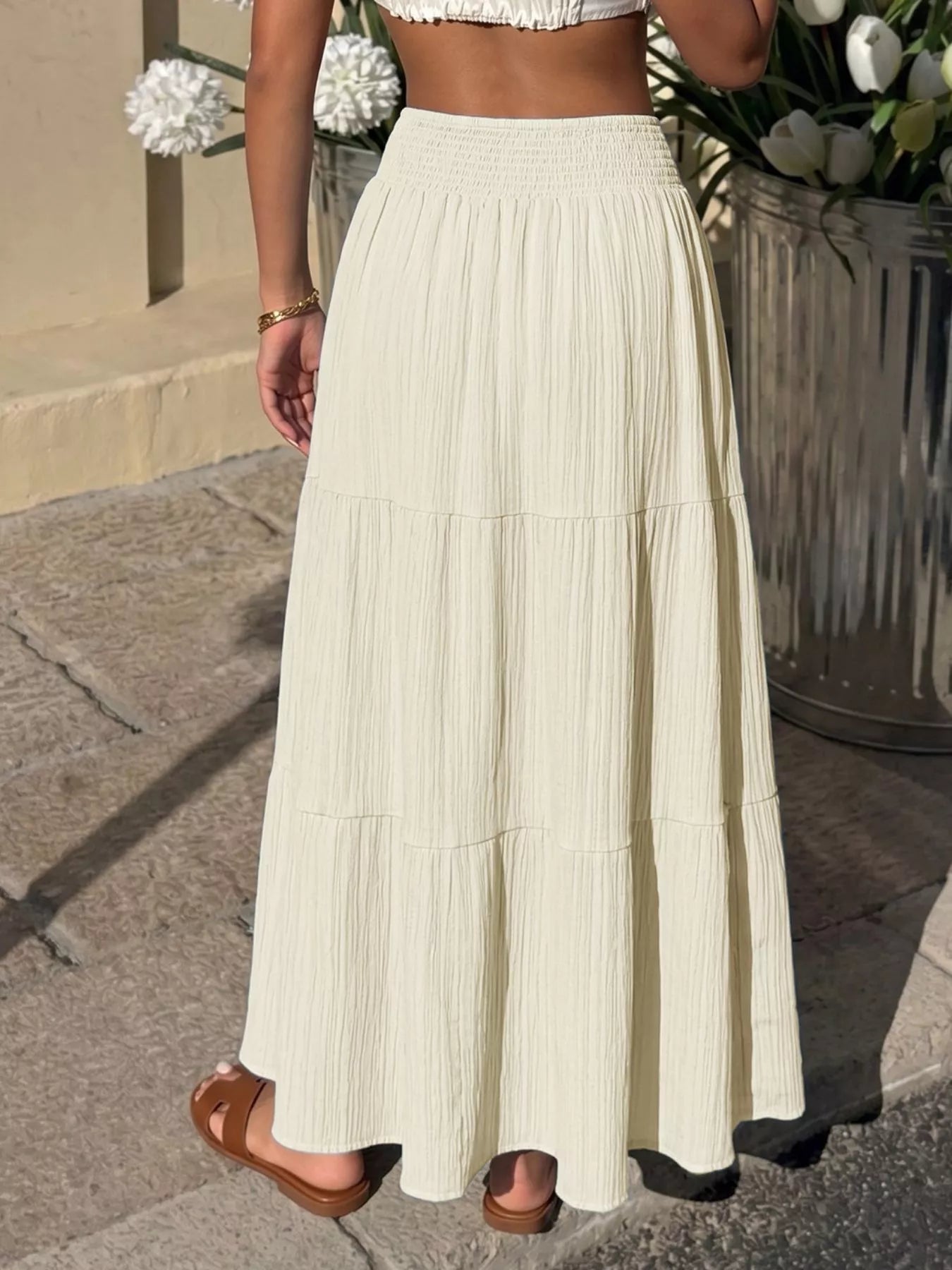 Trendsi Tiered Flowy Maxi Skirt -