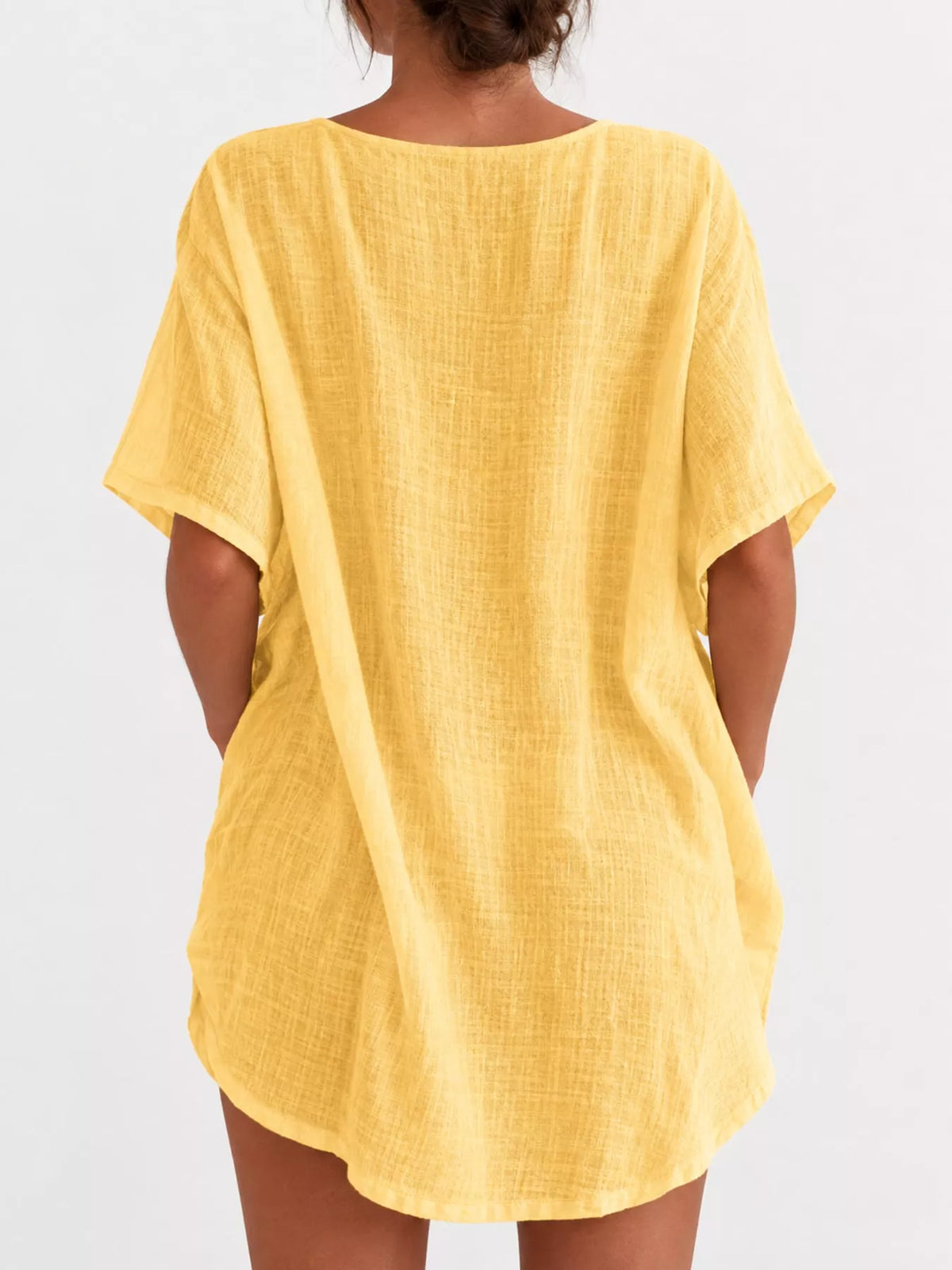 Linen-blend shirt, yellow back